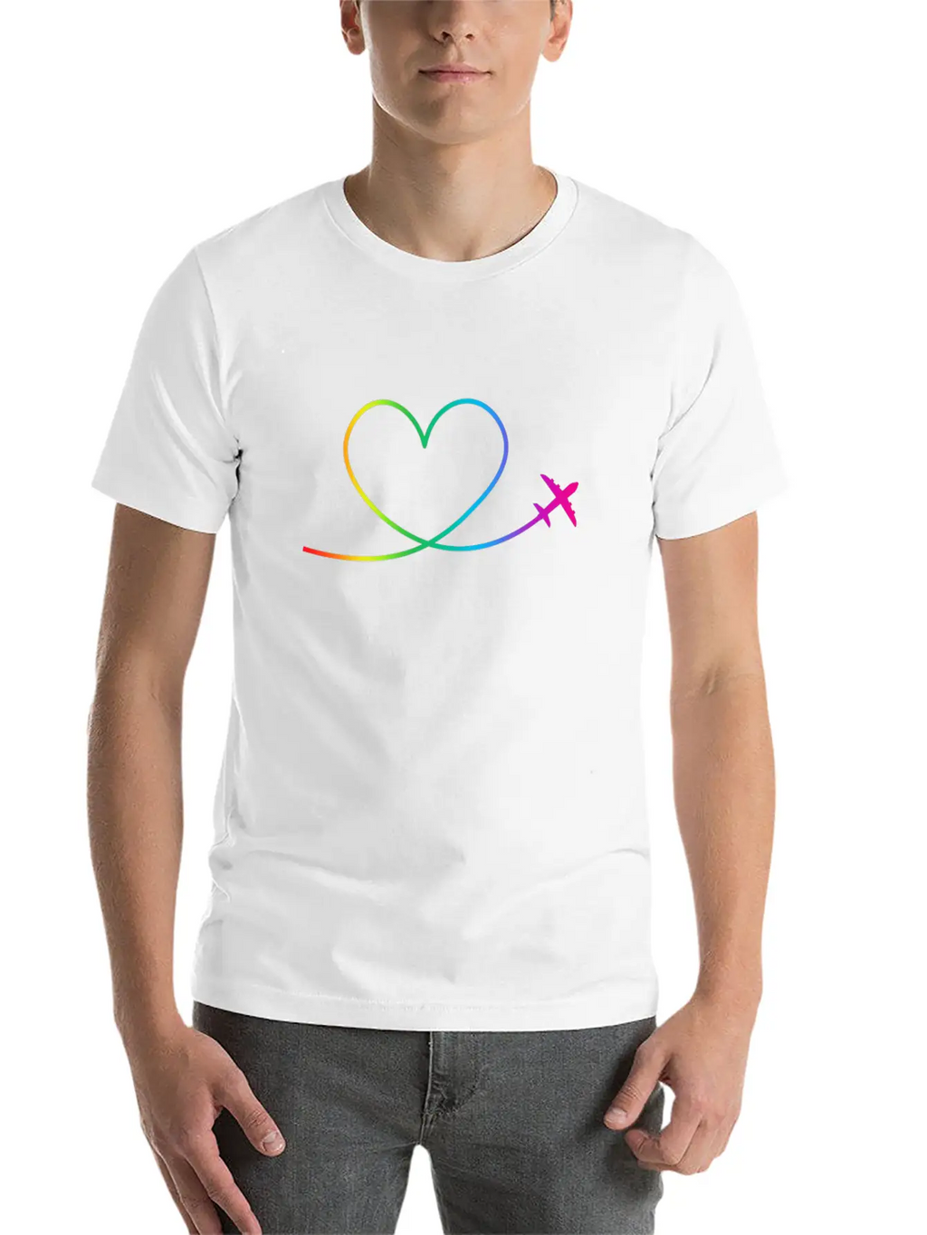 Airplane Heart Pilot Colorful Aircraft Spotting Breathable Soft Cotton T-Shirt – Timeless Casual Look