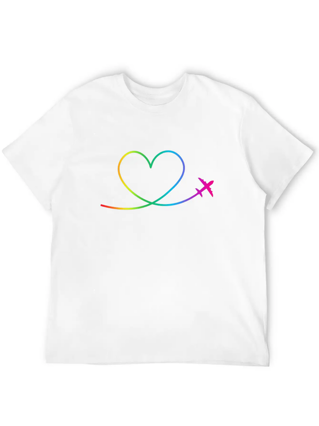 Airplane Heart Pilot Colorful Aircraft Spotting Breathable Soft Cotton T-Shirt – Timeless Casual Look