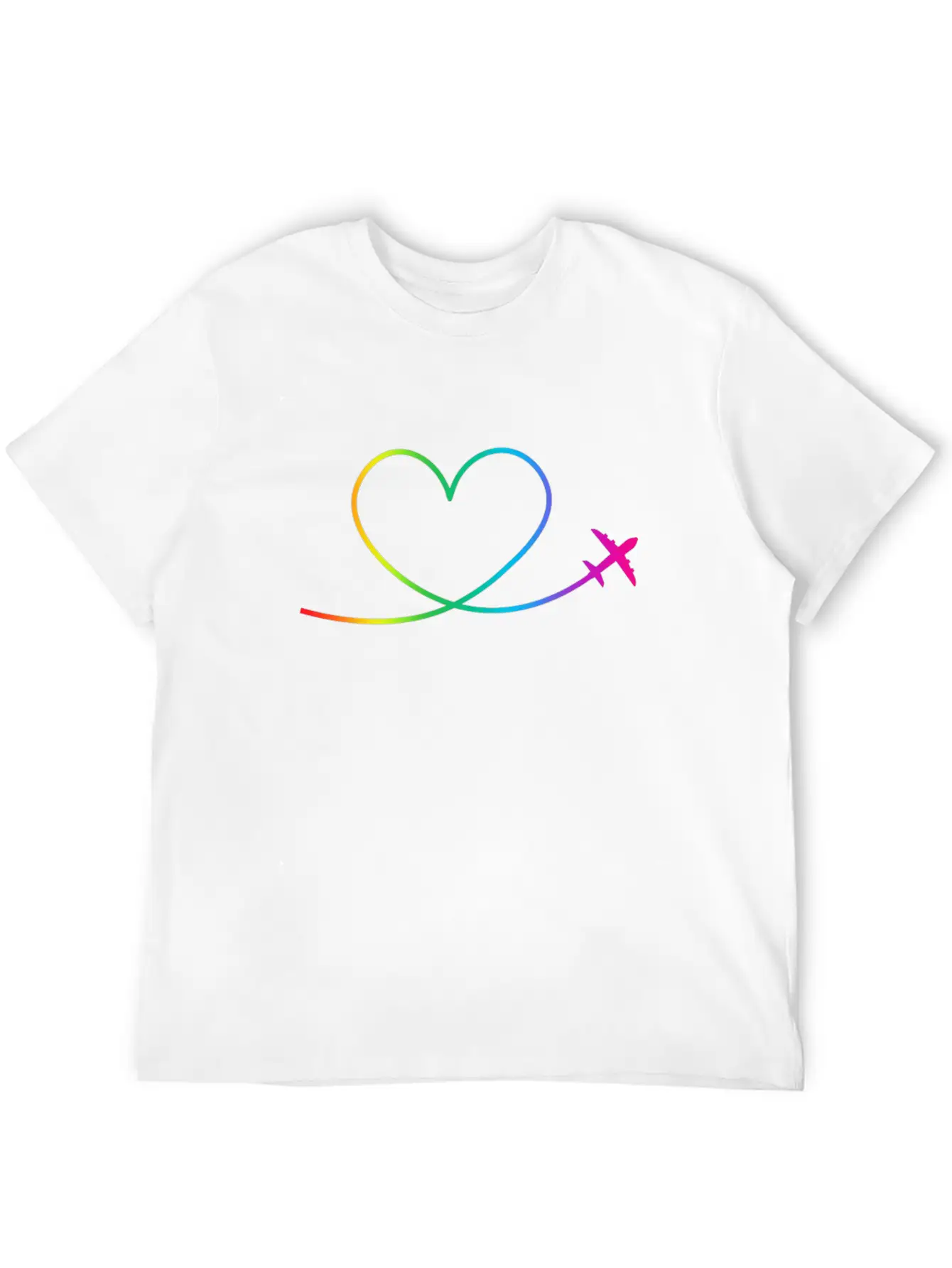 Airplane Heart Pilot Colorful Aircraft Spotting Breathable Soft Cotton T-Shirt – Timeless Casual Look