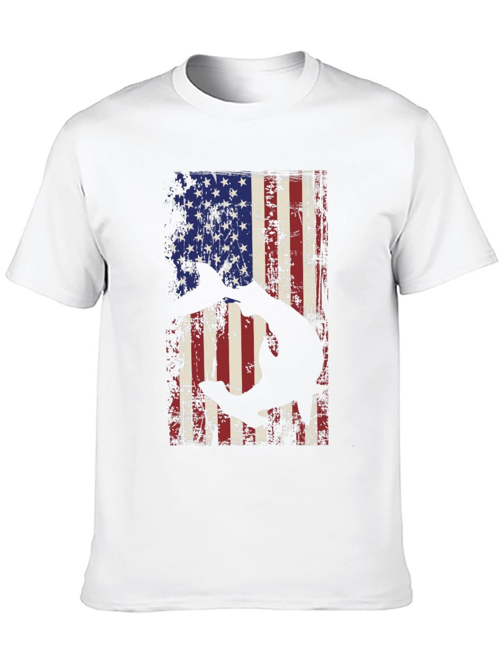 American Flag Shark Graphic T-Shirt