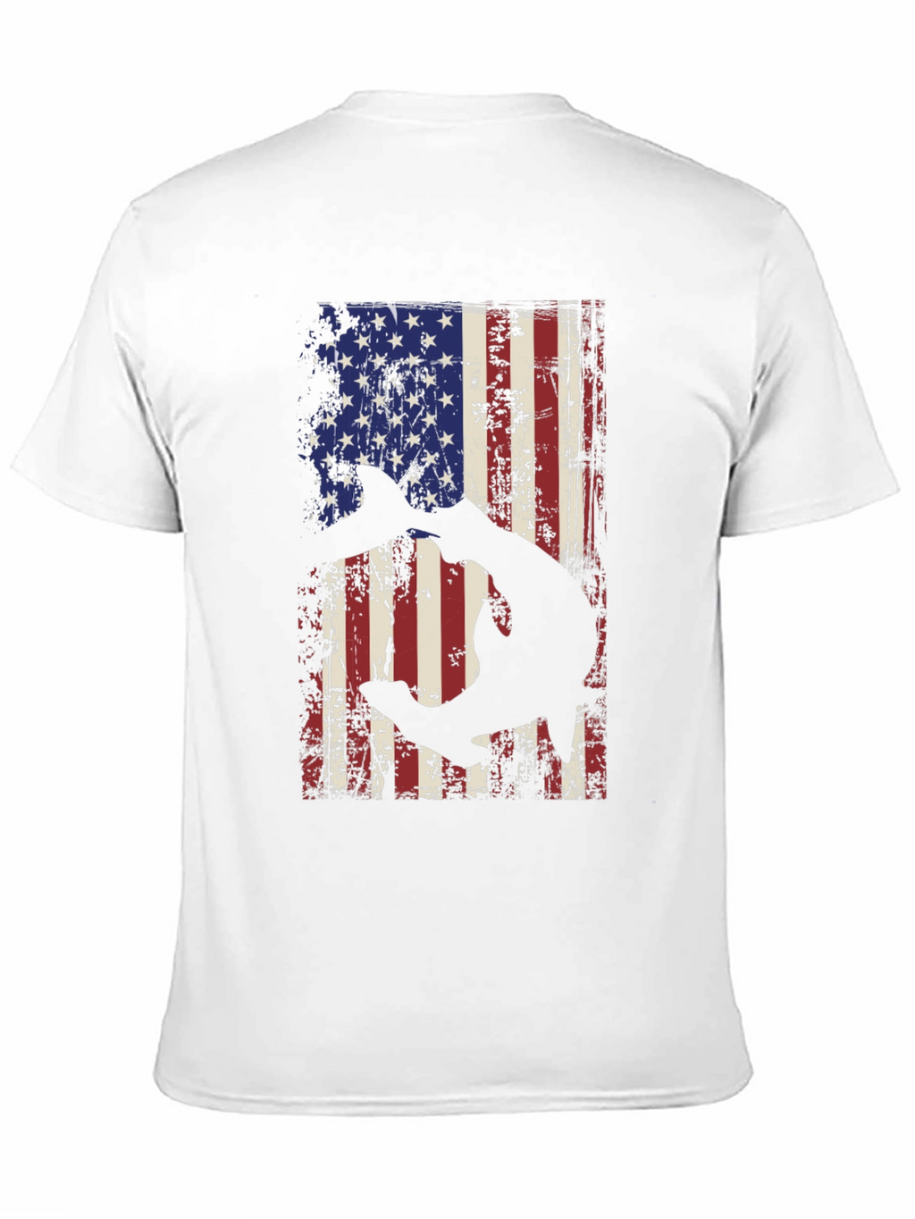 American Flag Shark Graphic T-Shirt
