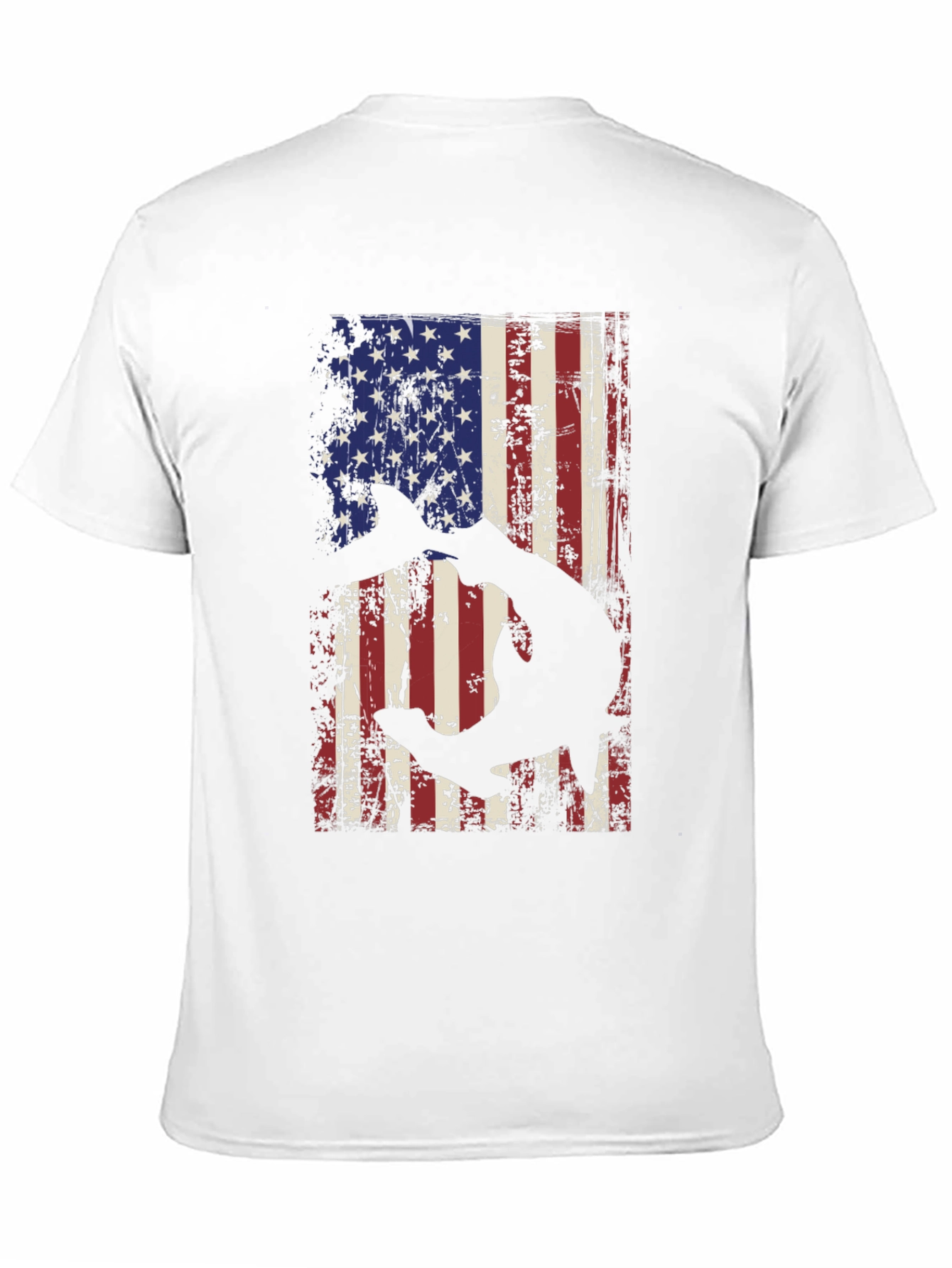 American Flag Shark Graphic T-Shirt