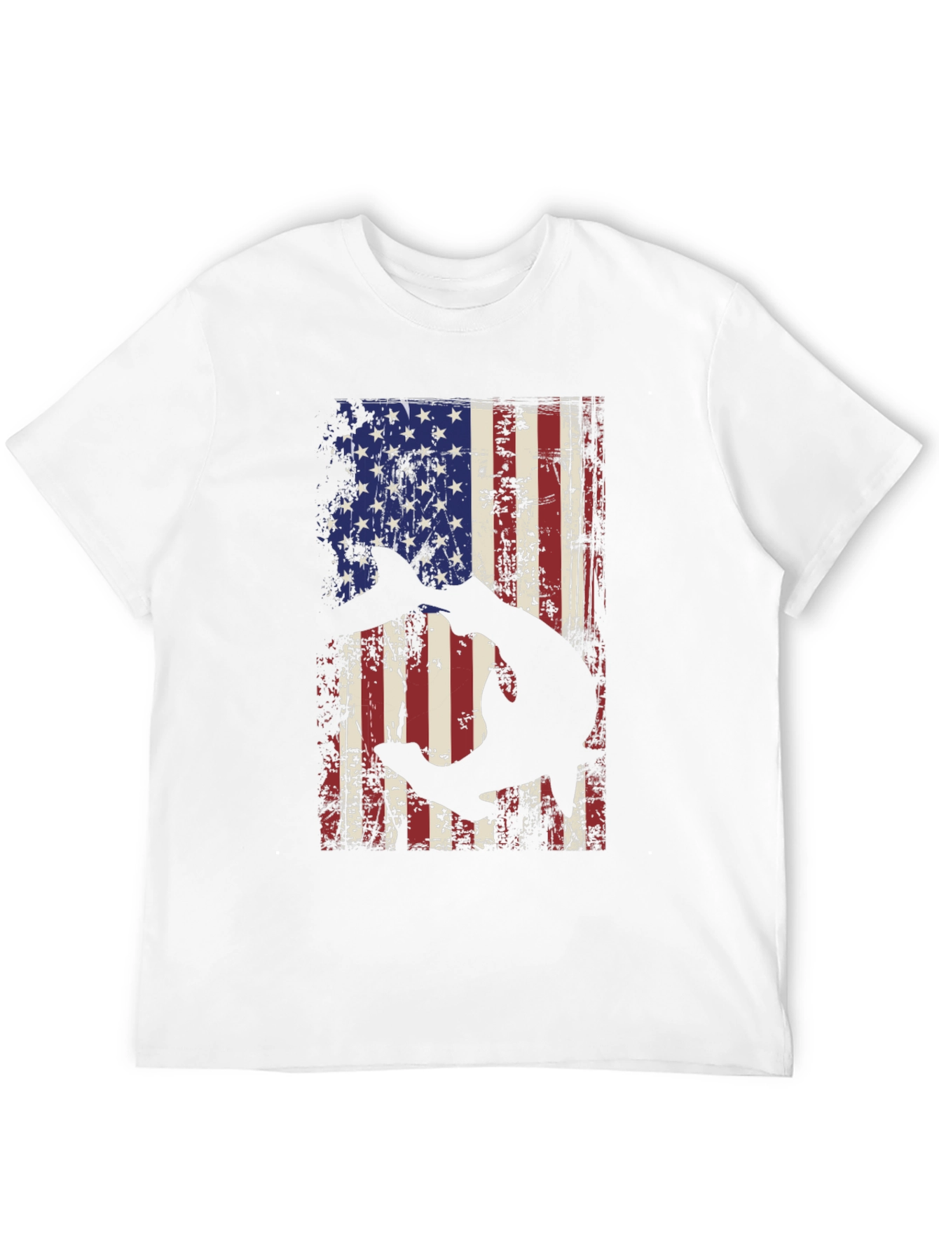 American Flag Shark Graphic T-Shirt