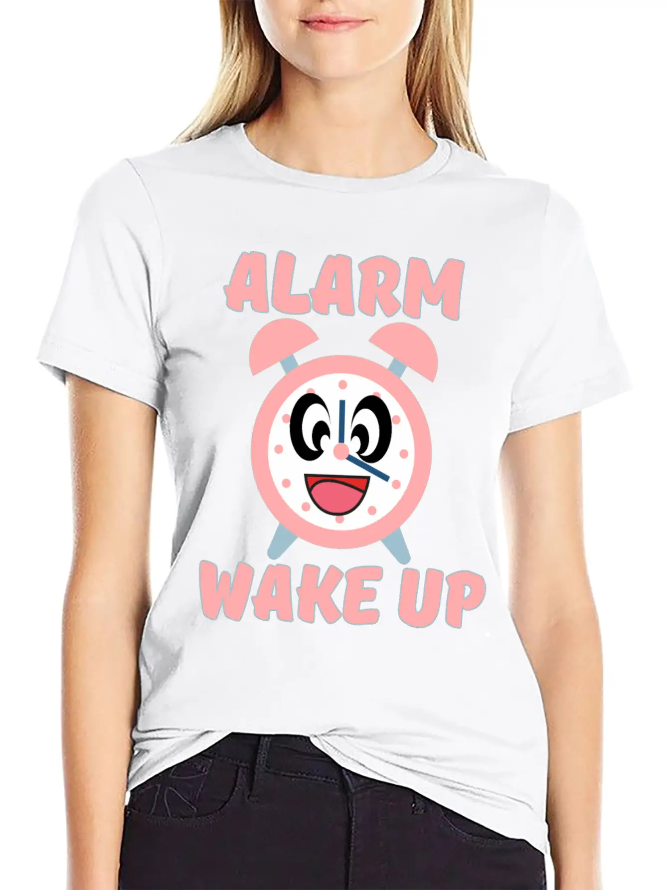 ALARM WAKE UP Classic Crew Neck Graphic Tee – Everyday Minimal Look