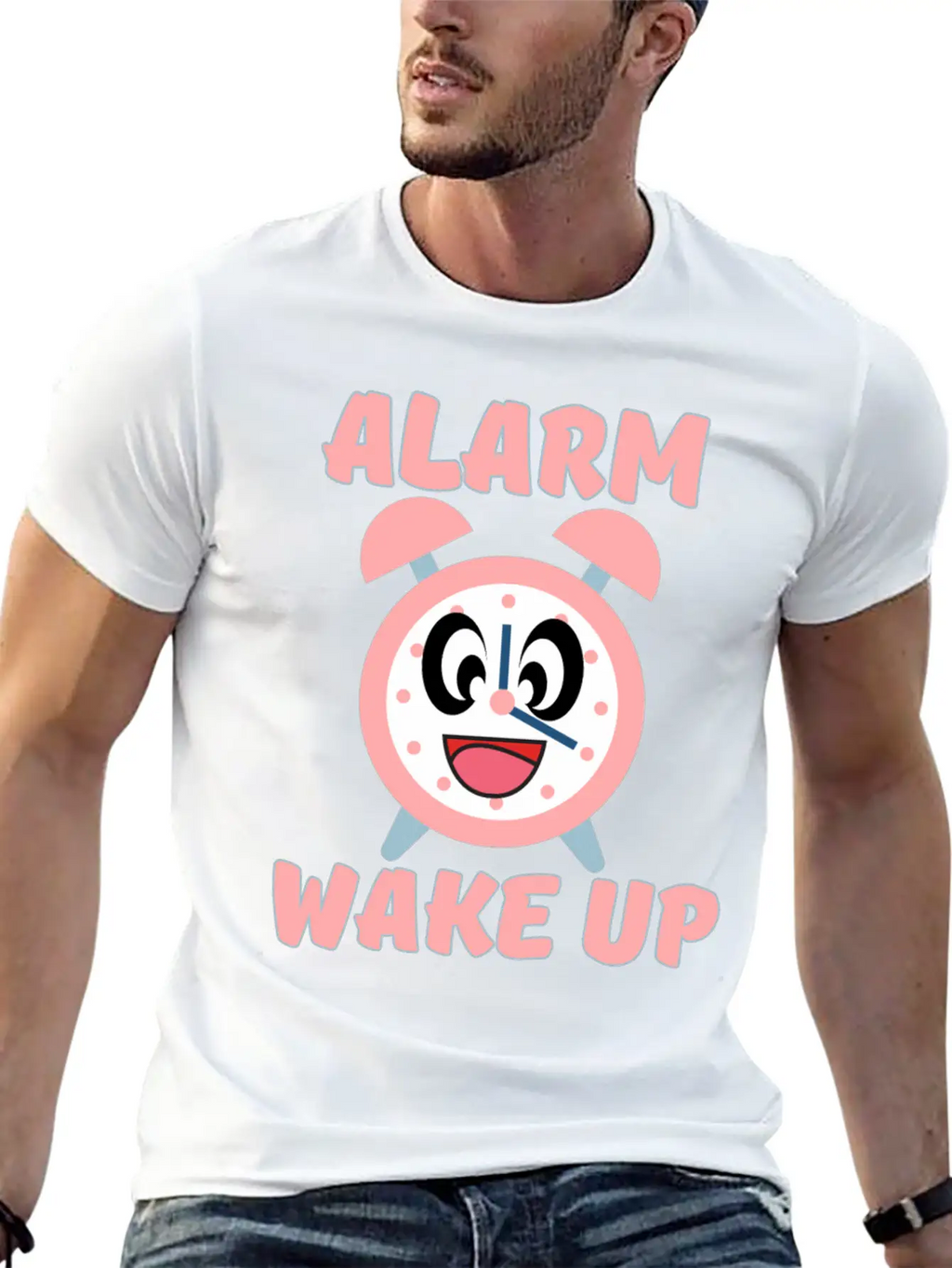 ALARM WAKE UP Classic Crew Neck Graphic Tee – Everyday Minimal Look