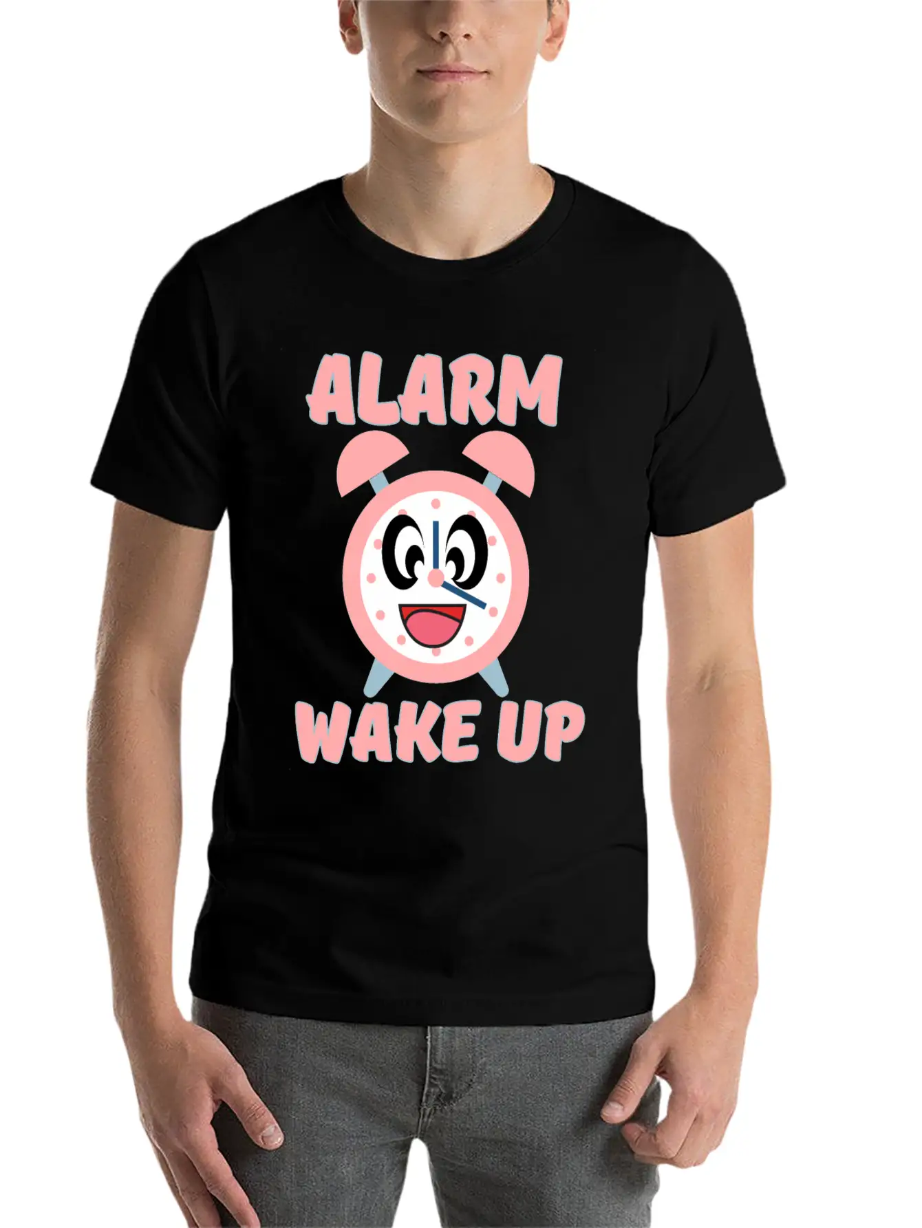 ALARM WAKE UP Classic Crew Neck Graphic Tee – Everyday Minimal Look