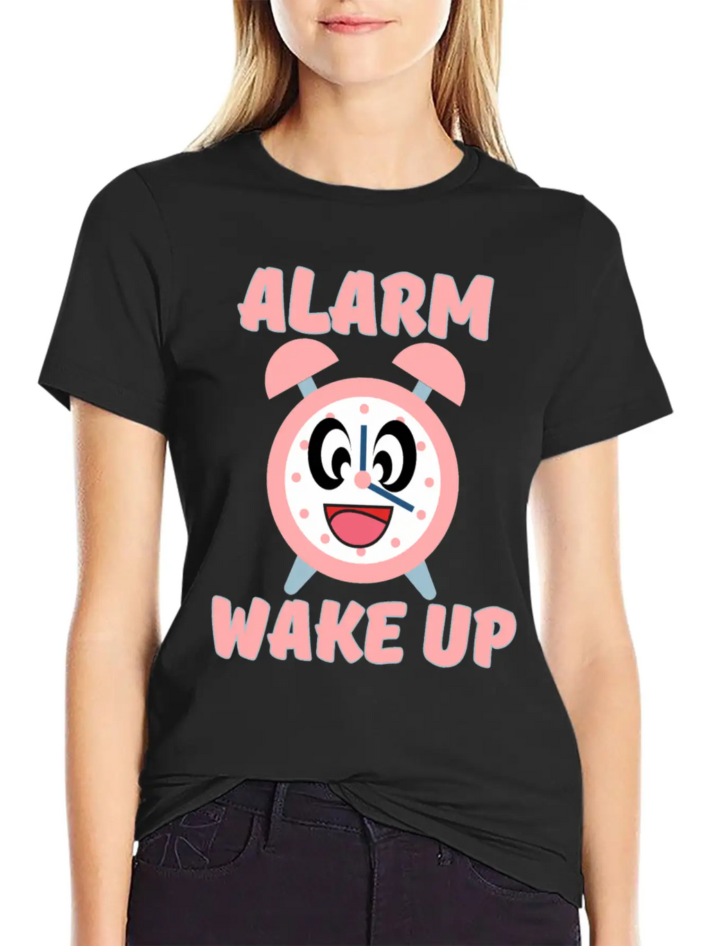 ALARM WAKE UP Classic Crew Neck Graphic Tee – Everyday Minimal Look