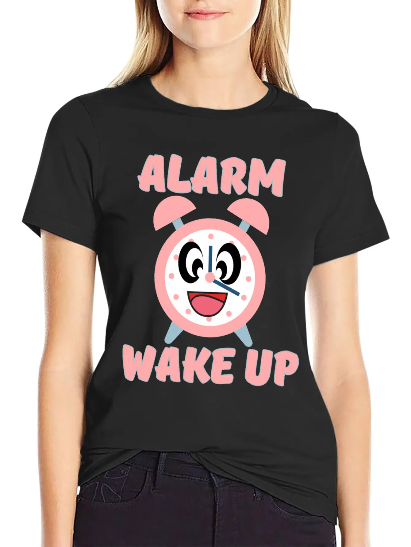ALARM WAKE UP Classic Crew Neck Graphic Tee – Everyday Minimal Look