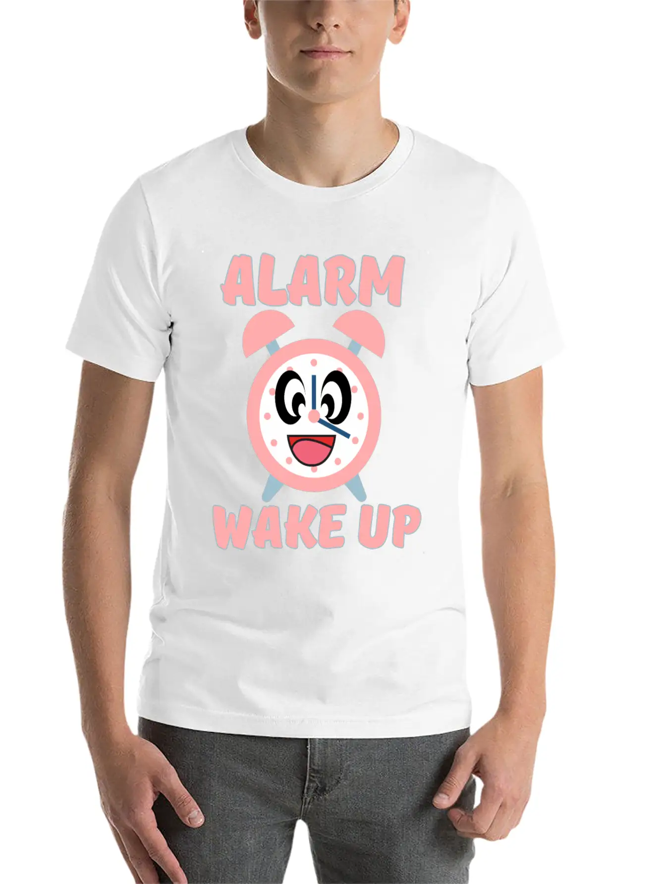 ALARM WAKE UP Classic Crew Neck Graphic Tee – Everyday Minimal Look