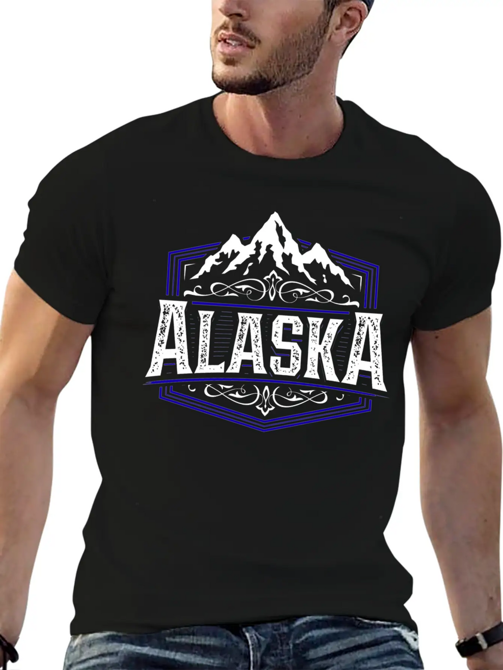 Alaska | Typography Badge Breathable Graphic T-Shirt – Perfect For Casual Days