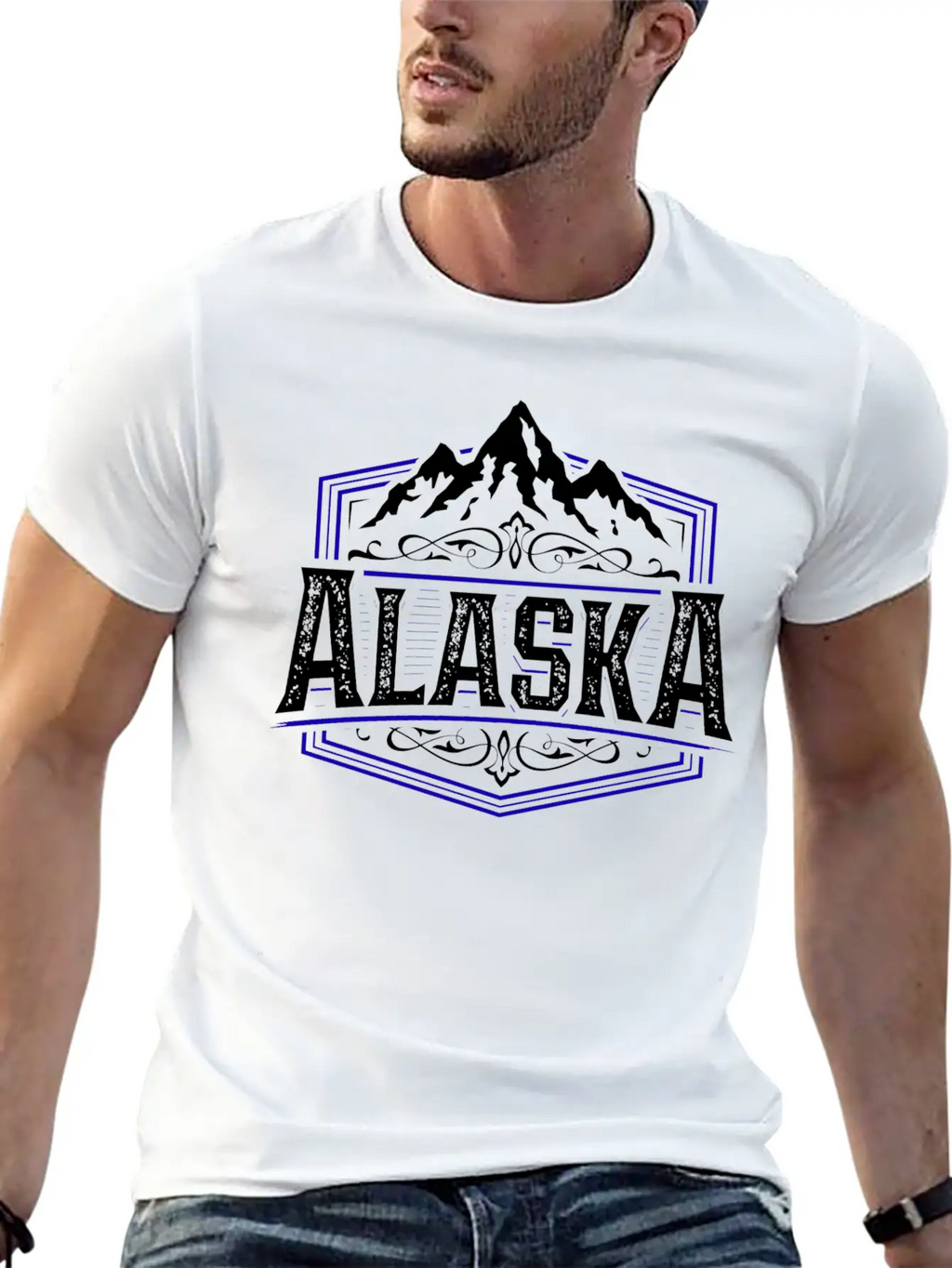 Alaska | Typography Badge Breathable Graphic T-Shirt – Perfect For Casual Days