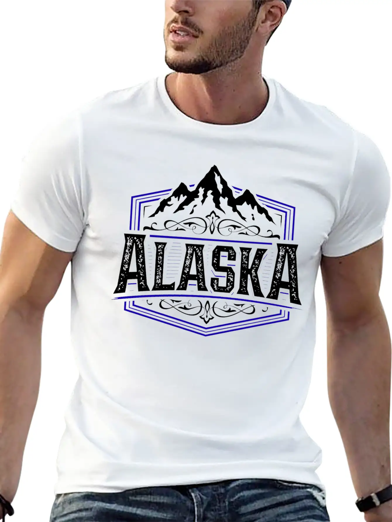 Alaska | Typography Badge Breathable Graphic T-Shirt – Perfect For Casual Days