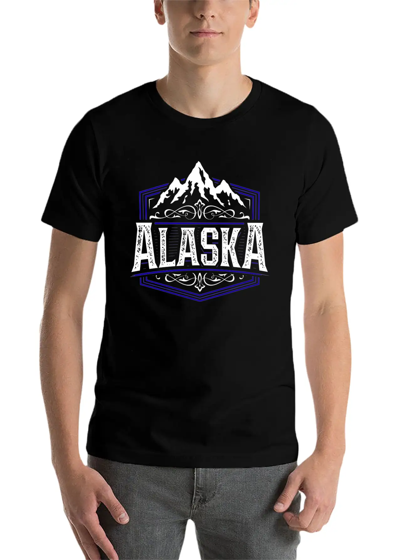 Alaska | Typography Badge Breathable Graphic T-Shirt – Perfect For Casual Days