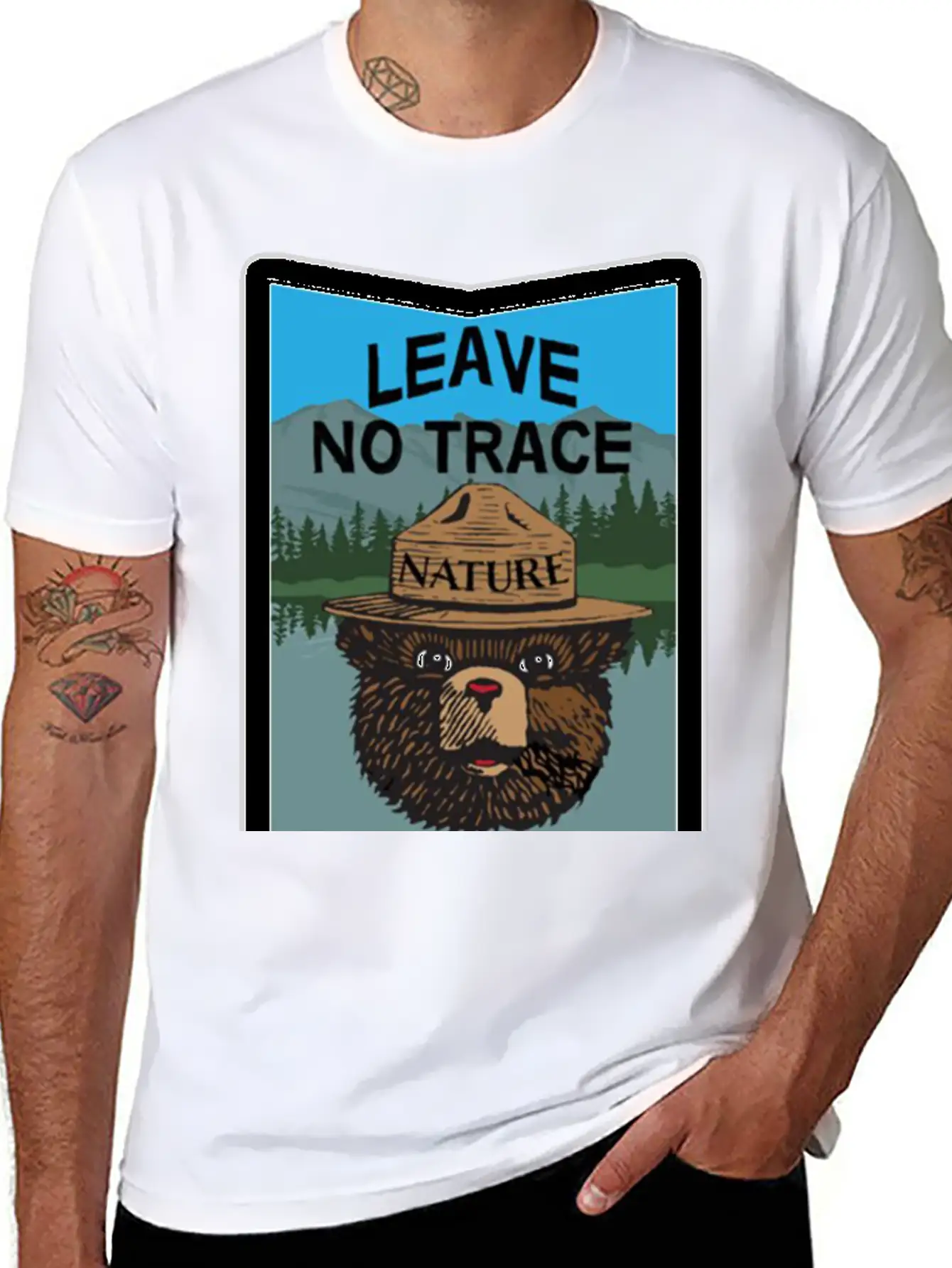 Algonquin Park In Ontario Leave No Trace Classic Crew Neck Graphic Tee – Everyday Minimal Look