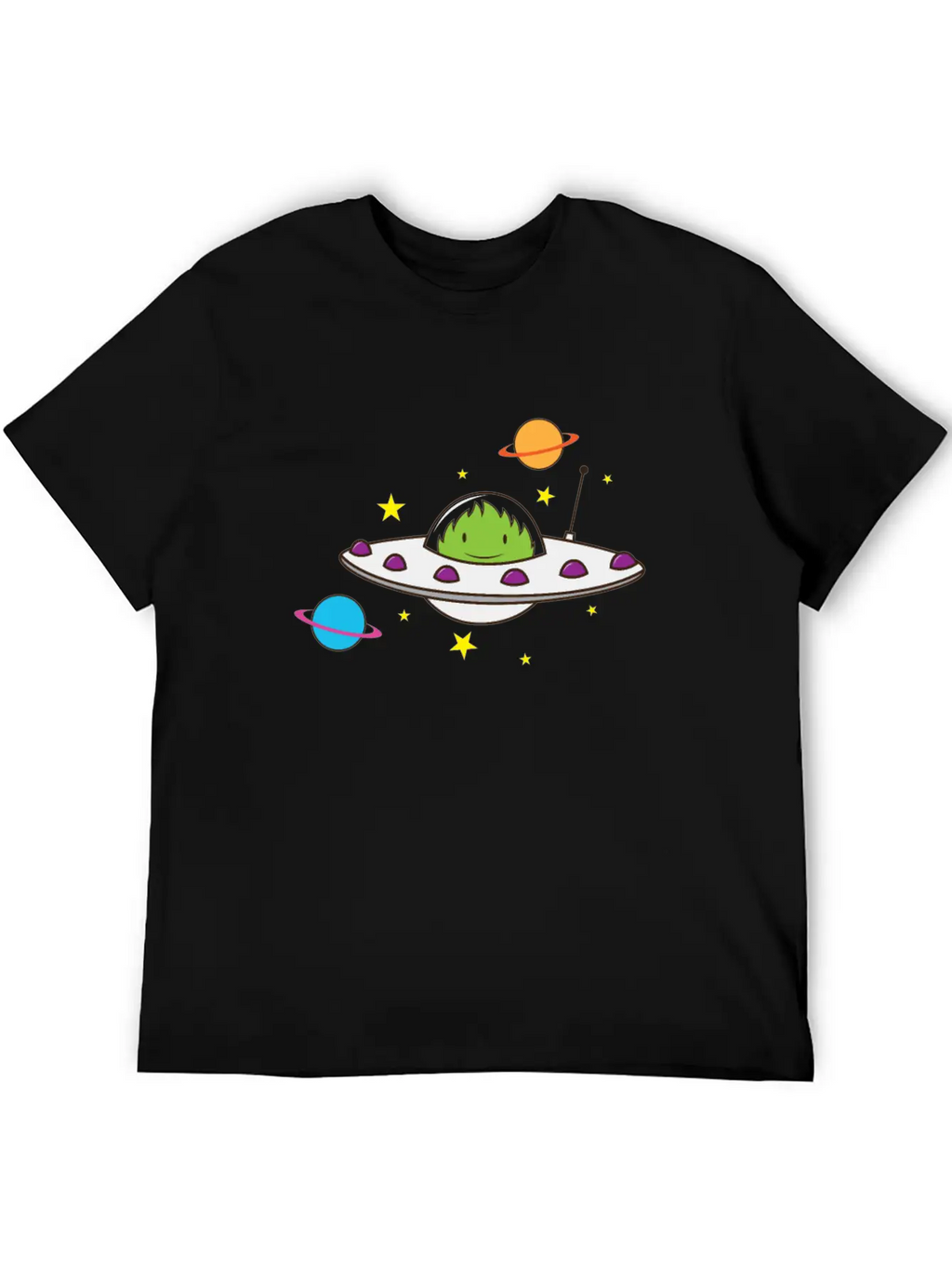 Alien In A UFO Classic Crew Neck Graphic Tee – Everyday Minimal Look