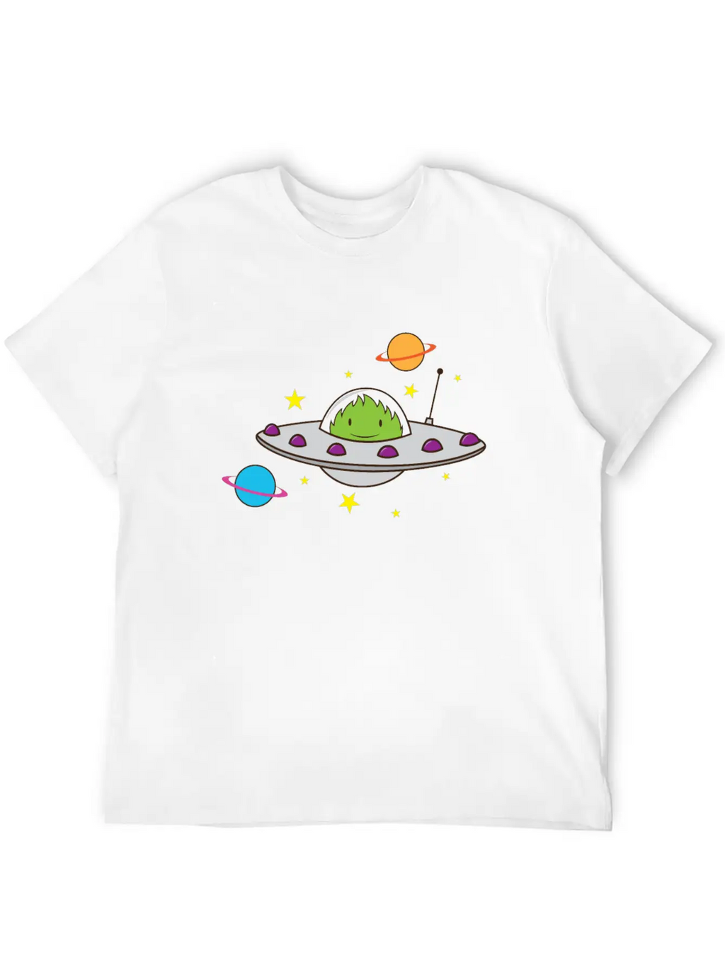 Alien In A UFO Classic Crew Neck Graphic Tee – Everyday Minimal Look