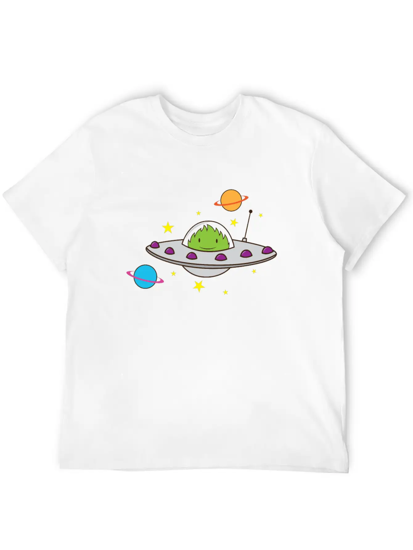 Alien In A UFO Classic Crew Neck Graphic Tee – Everyday Minimal Look
