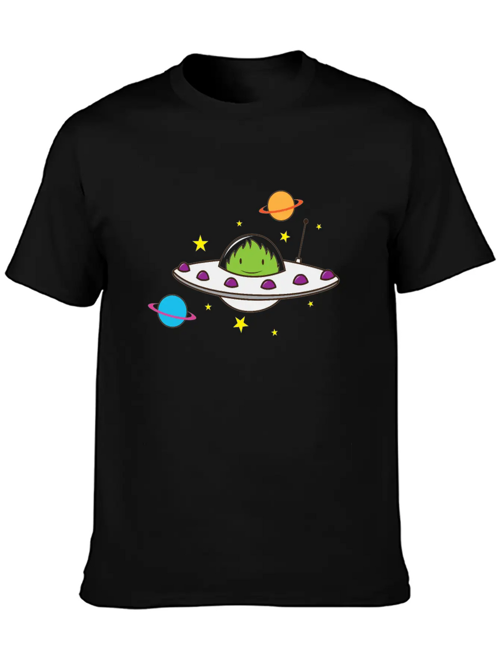 Alien In A UFO Classic Crew Neck Graphic Tee – Everyday Minimal Look