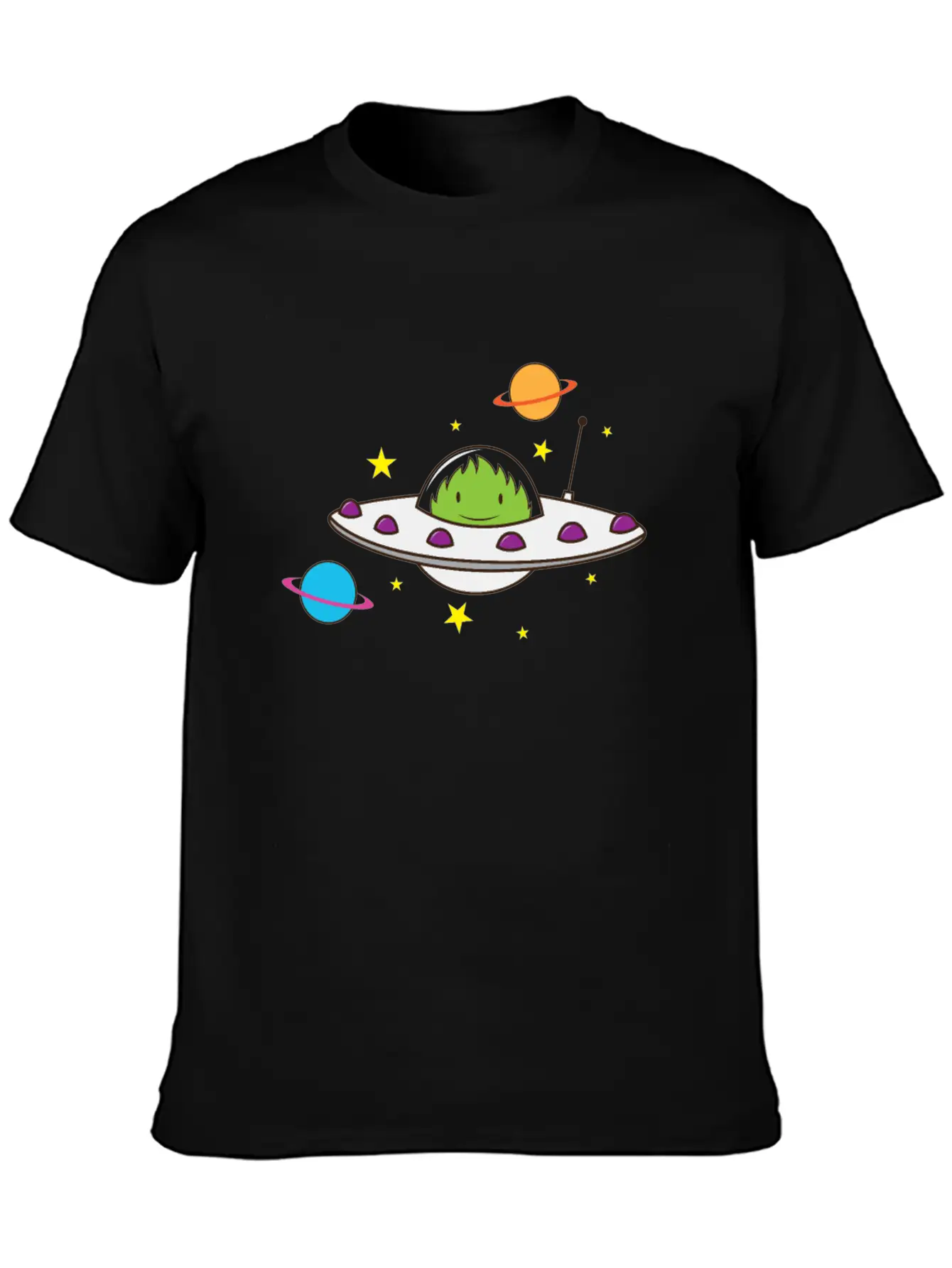 Alien In A UFO Classic Crew Neck Graphic Tee – Everyday Minimal Look