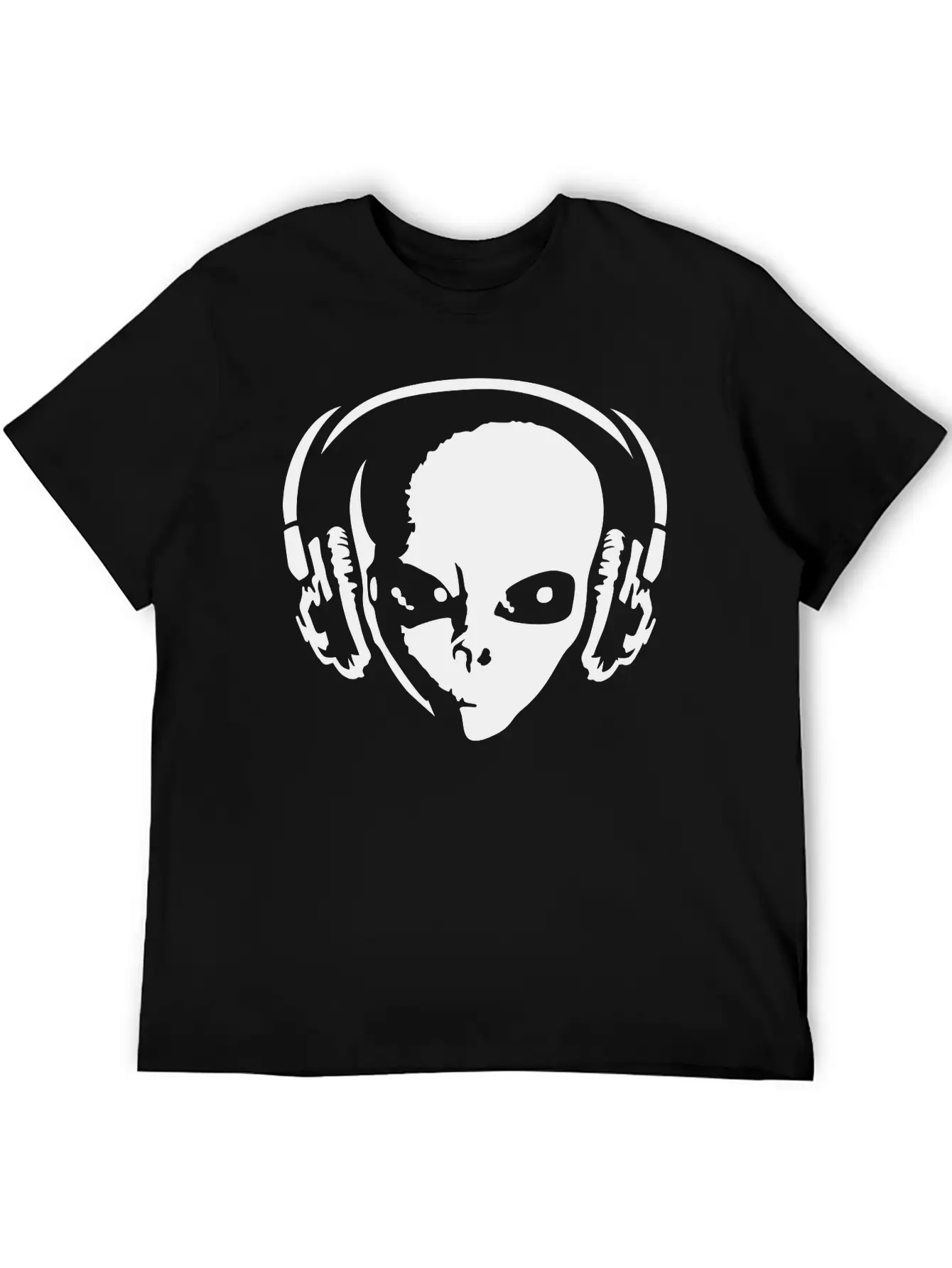 Alien With Headphones Comfortable Minimalist Graphic Tee – Summer Style Essential