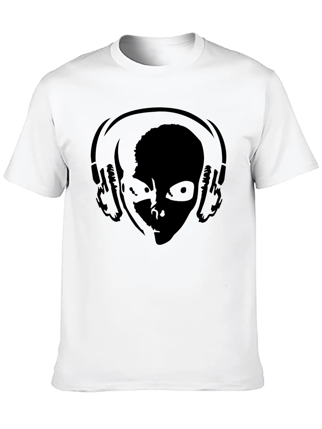 Alien With Headphones Comfortable Minimalist Graphic Tee – Summer Style Essential