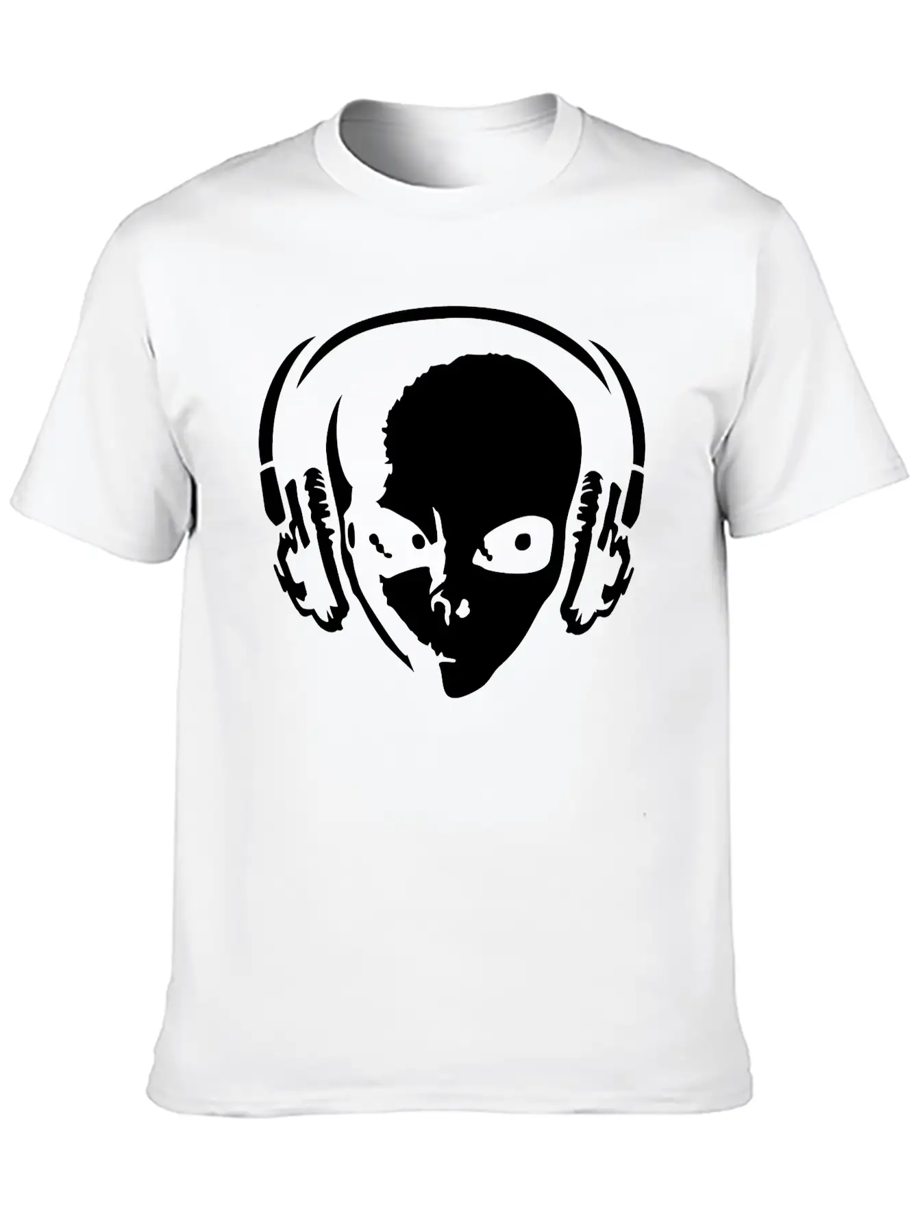 Alien With Headphones Comfortable Minimalist Graphic Tee – Summer Style Essential