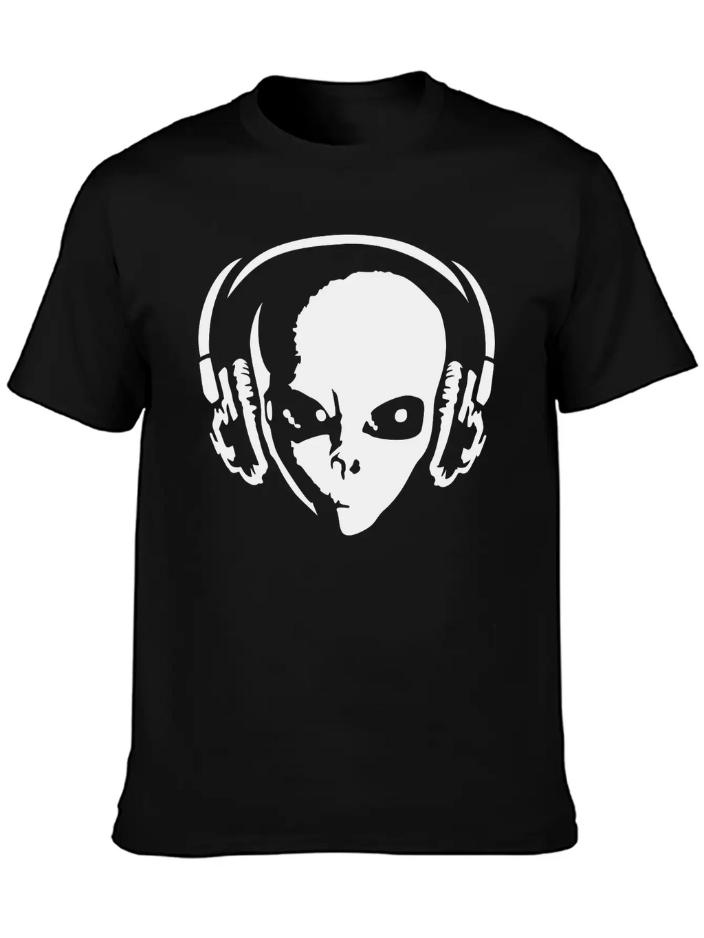 Alien With Headphones Comfortable Minimalist Graphic Tee – Summer Style Essential