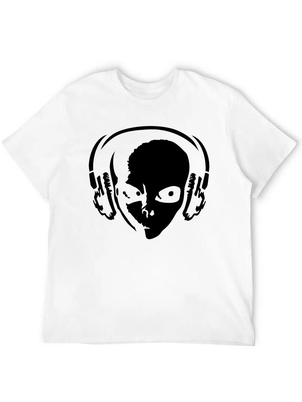 Alien With Headphones Comfortable Minimalist Graphic Tee – Summer Style Essential