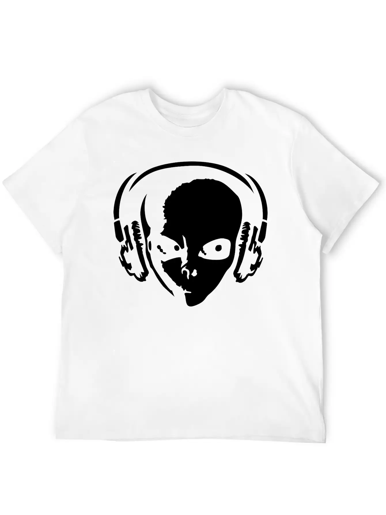 Alien With Headphones Comfortable Minimalist Graphic Tee – Summer Style Essential
