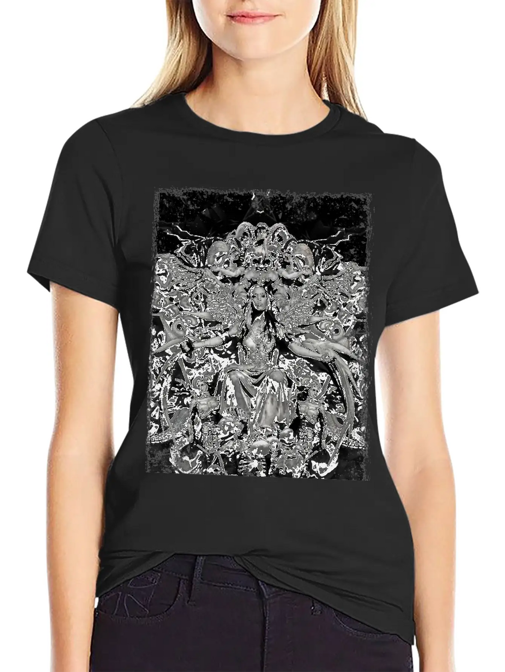 Alissa White Gluz - Fanart - Arch Enemy Classic Crew Neck Graphic Tee – Everyday Minimal Look