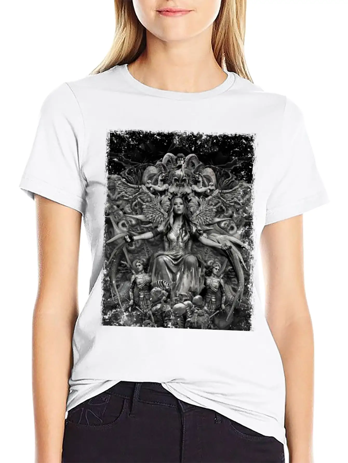 Alissa White Gluz - Fanart - Arch Enemy Classic Crew Neck Graphic Tee – Everyday Minimal Look