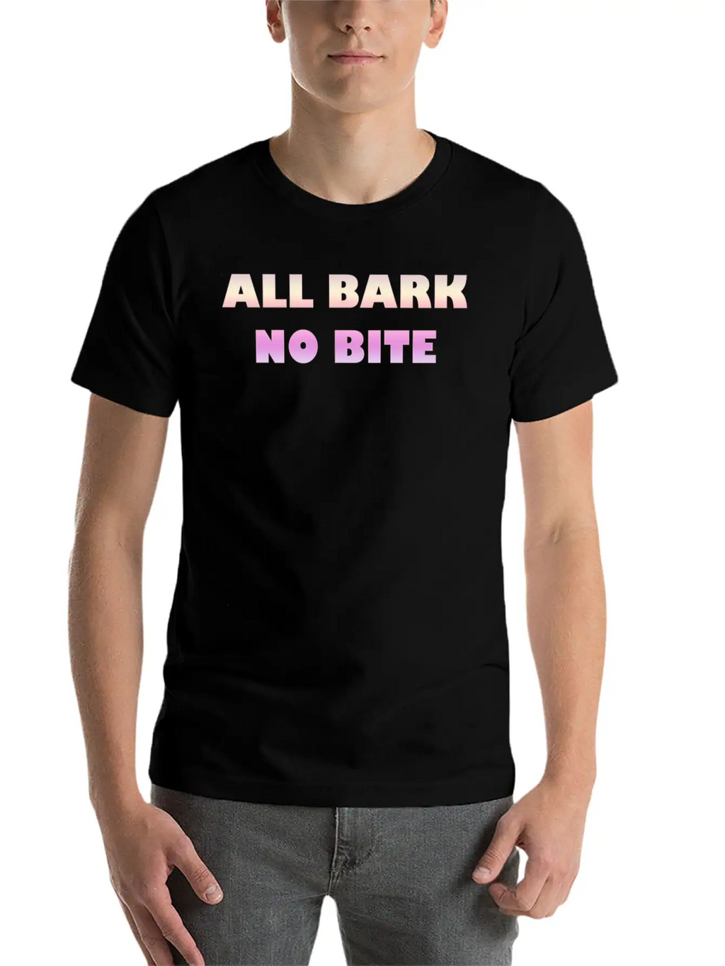 ALL BARK NO BITE Stylish Everyday T-Shirt – Unisex Basic Cotton Tee