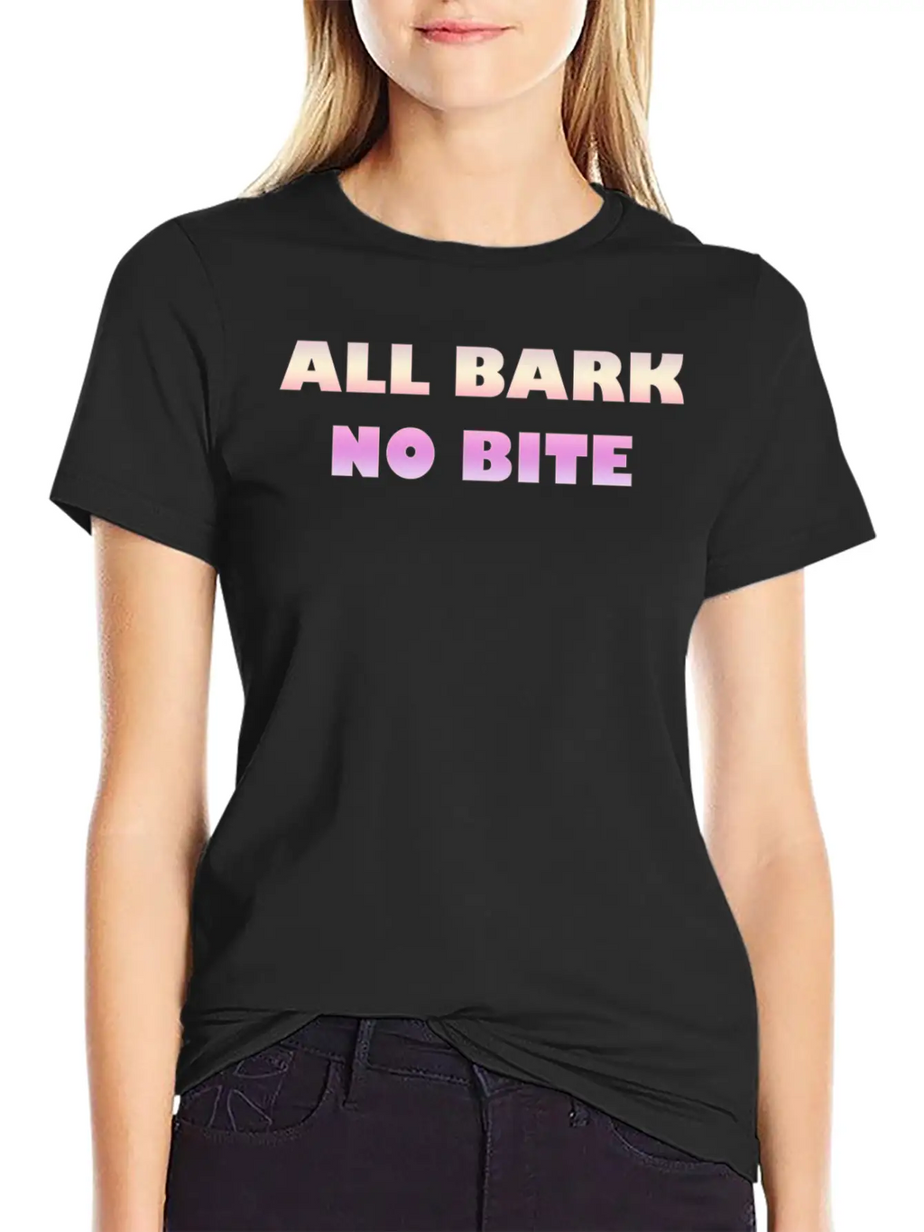 ALL BARK NO BITE Stylish Everyday T-Shirt – Unisex Basic Cotton Tee