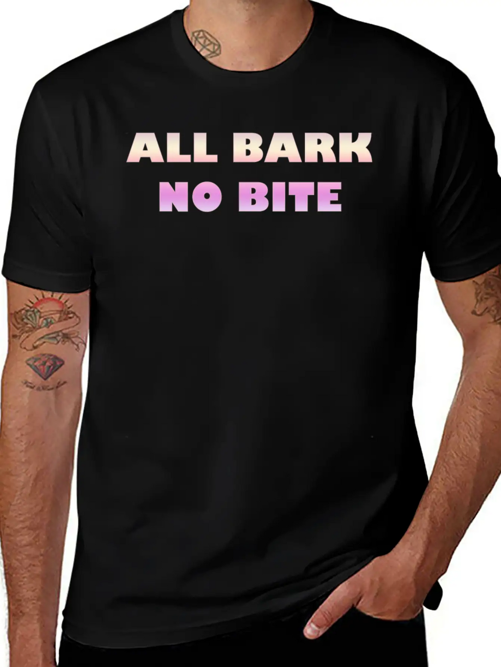 ALL BARK NO BITE Timeless Short Sleeve Tee – Comfy And Minimalist Design