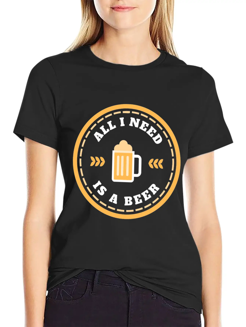 "All I Need Is A Beer" Relaxing Soothing Drinking Breathable Soft Cotton T-Shirt – Timeless Casual Look