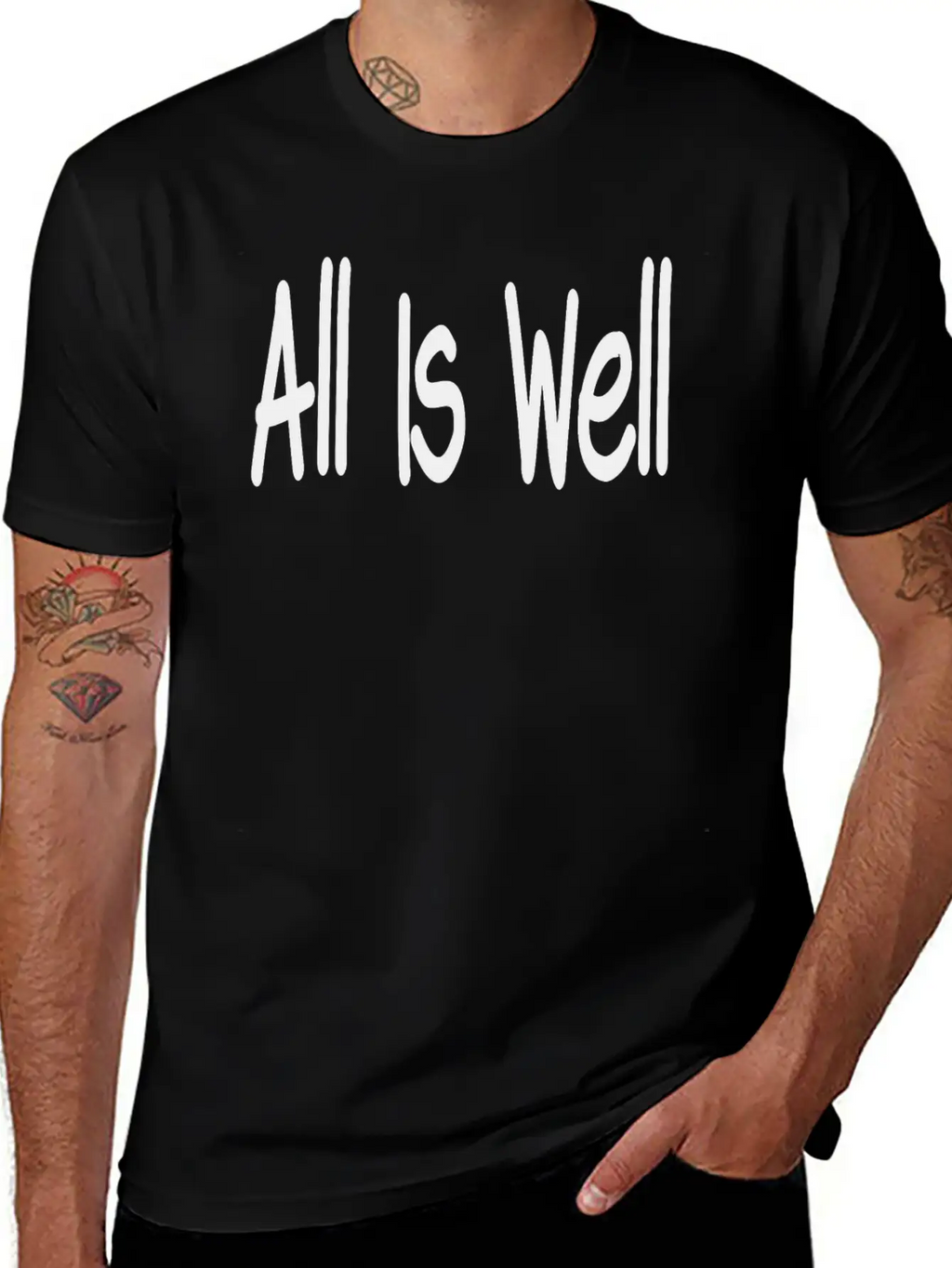 All Is Well Classic Fit Graphic Tee For Daily Comfort – Unisex Cotton Shirt