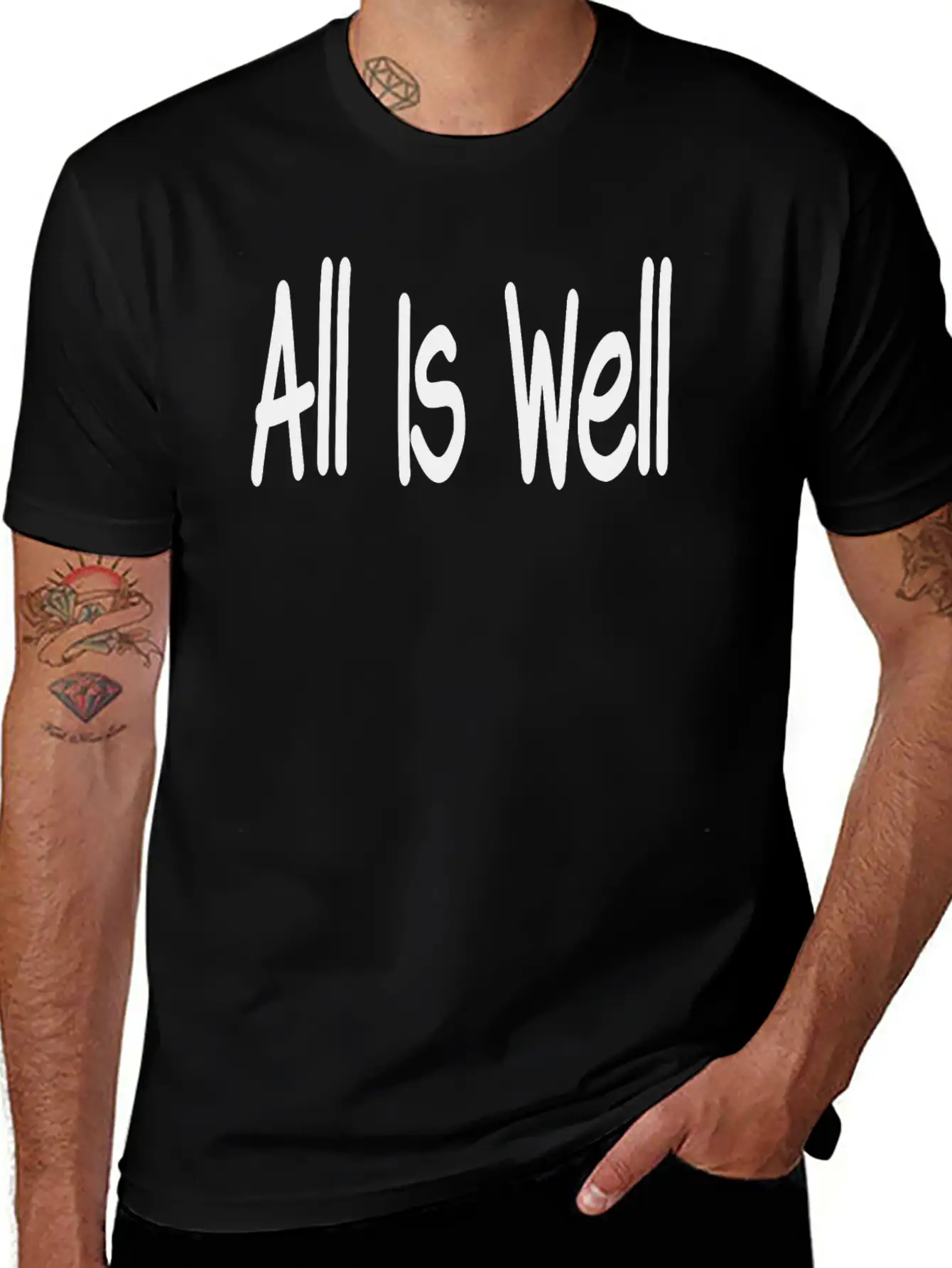 All Is Well Classic Fit Graphic Tee For Daily Comfort – Unisex Cotton Shirt