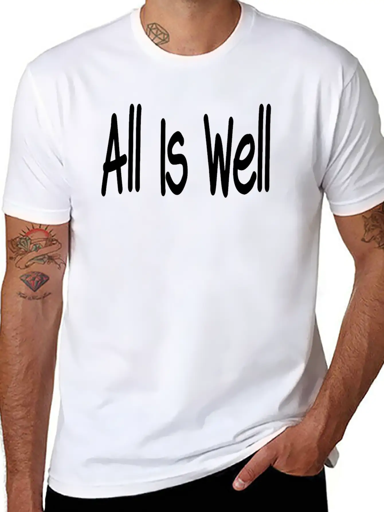All Is Well Classic Fit Graphic Tee For Daily Comfort – Unisex Cotton Shirt