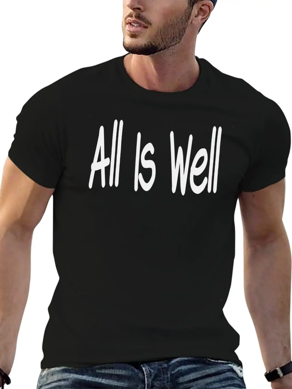 All Is Well Classic Fit Graphic Tee For Daily Comfort – Unisex Cotton Shirt