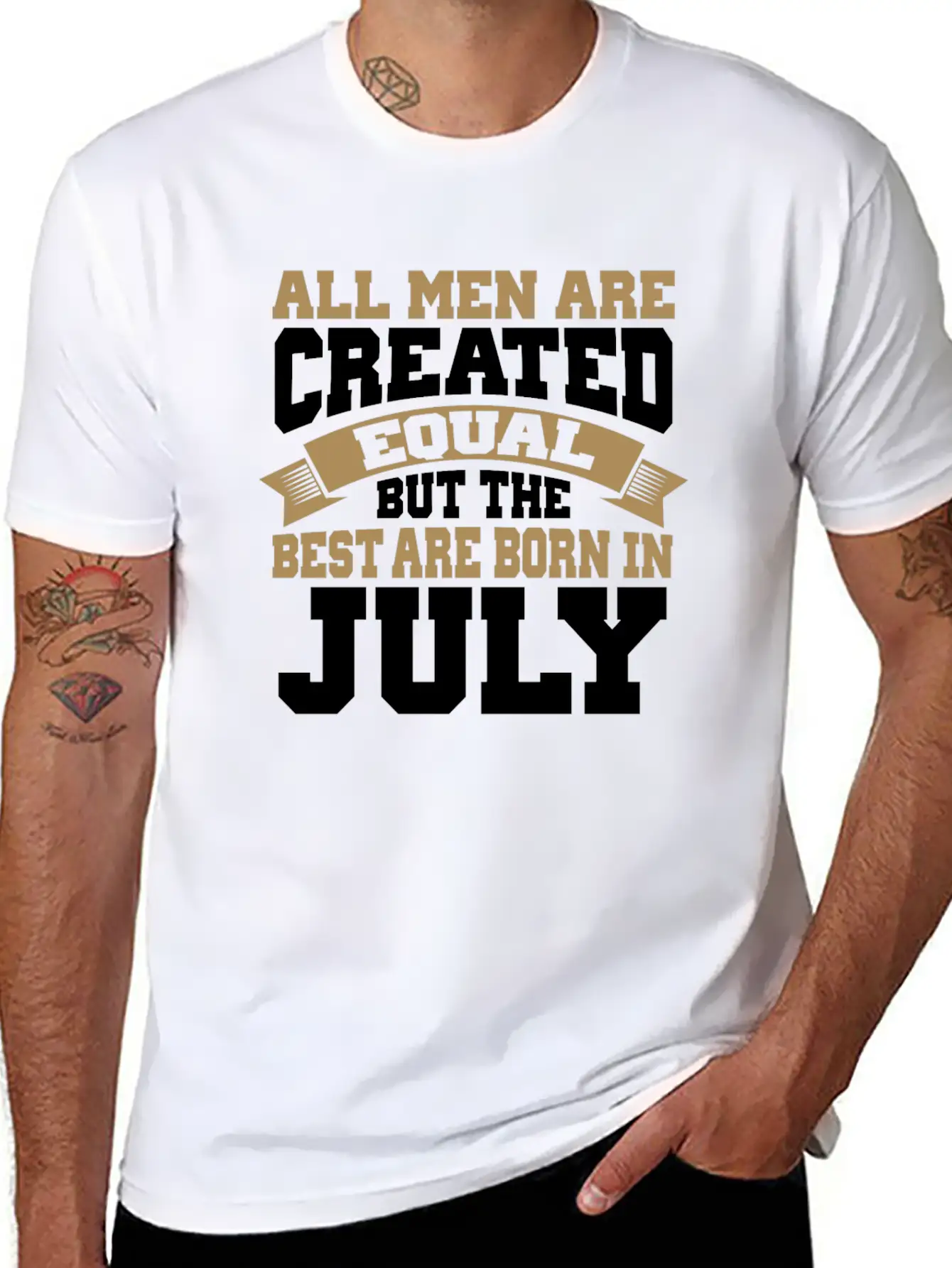 All Men Are Created Equal The Best Are Born July Classic Cotton Tee – Unisex Comfort For Any Season