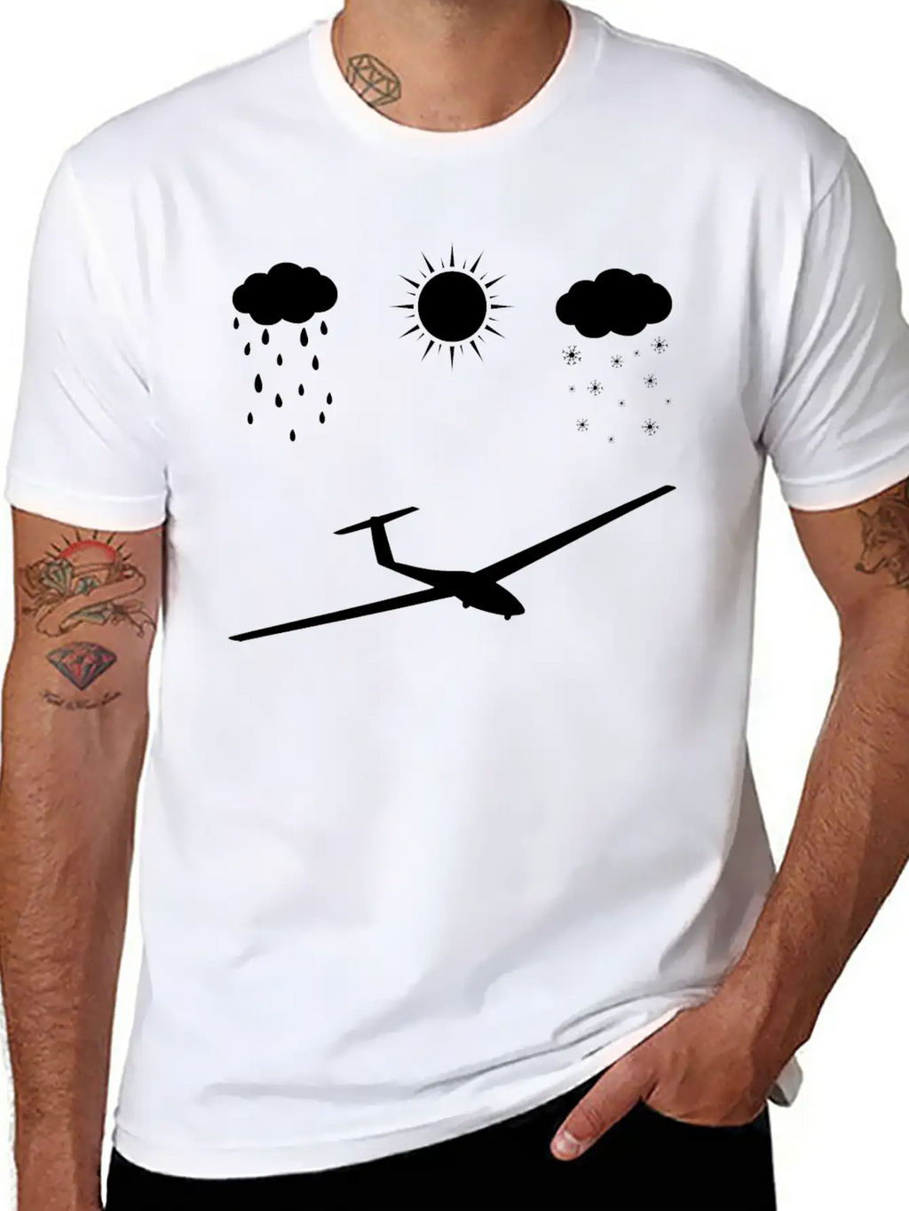 All Seasons And Sailplane - (B) Basic Graphic T-Shirt – Daily Comfort In Soft Cotton