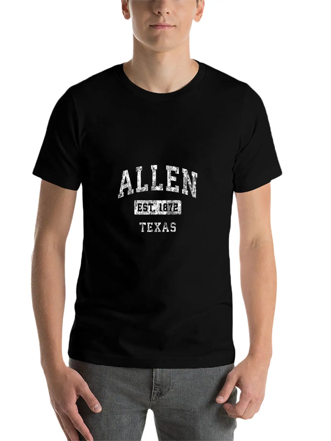 Allen Texas Tx Vintage Established Classic Design Classic Crew Neck Graphic Tee – Everyday Minimal Look