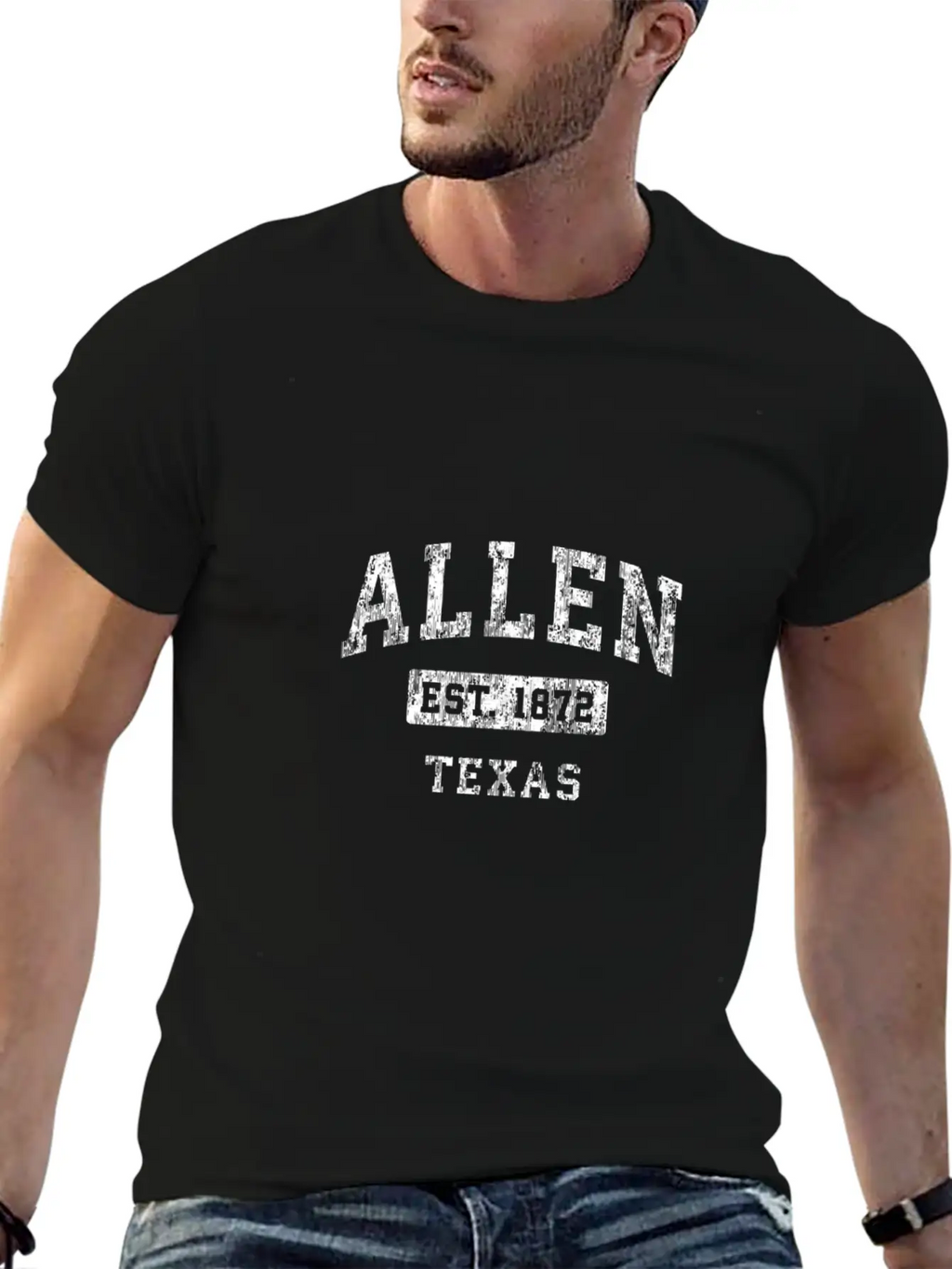 Allen Texas Tx Vintage Established Classic Design Classic Crew Neck Graphic Tee – Everyday Minimal Look