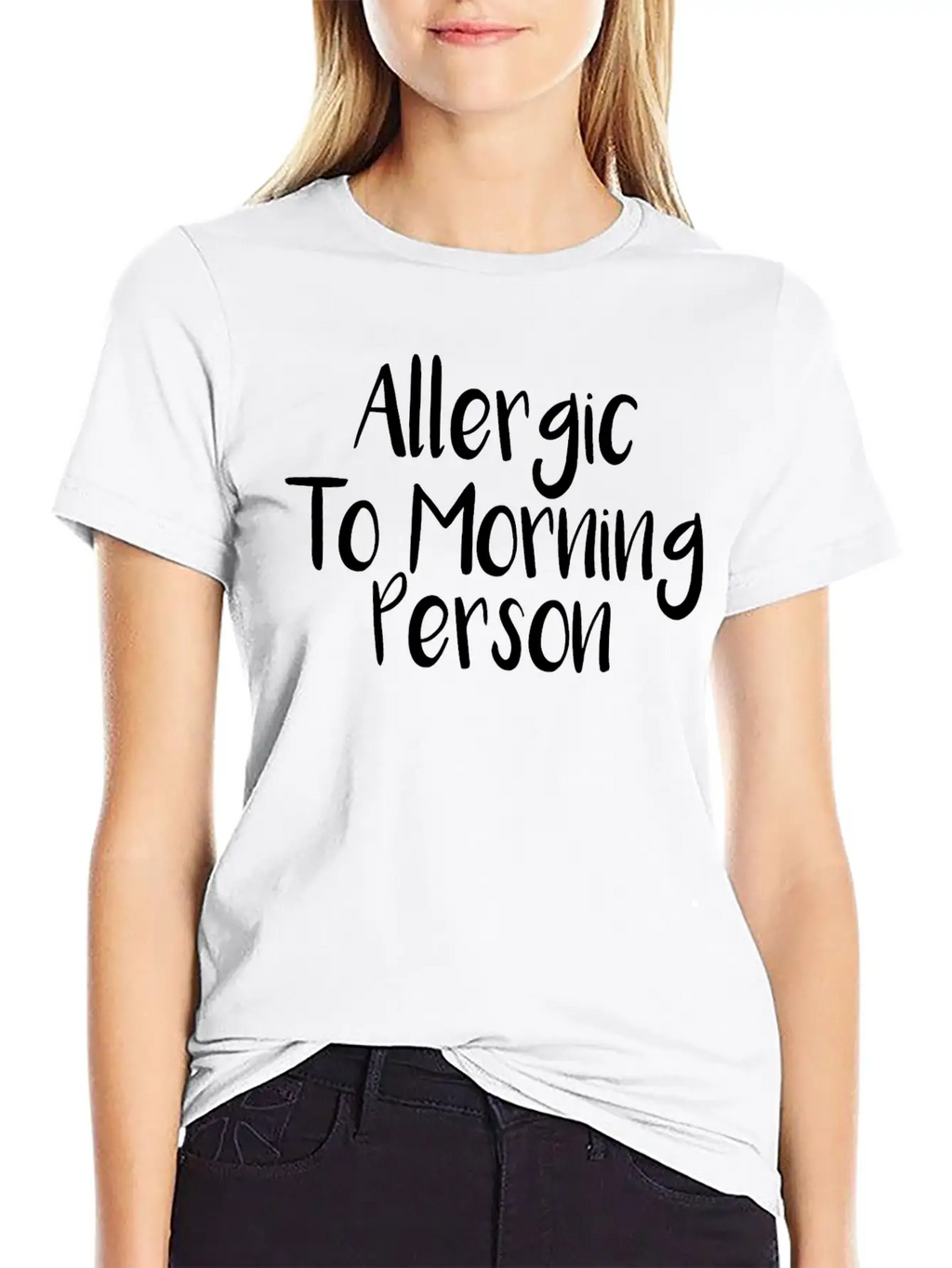 Allergic To Morning Person Breathable Graphic T-Shirt – Perfect For Casual Days