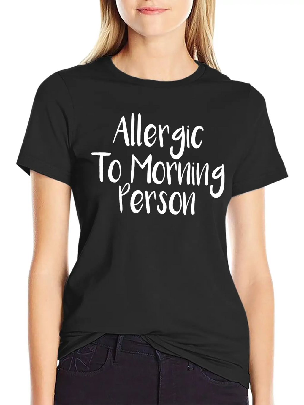 Allergic To Morning Person Breathable Graphic T-Shirt – Perfect For Casual Days
