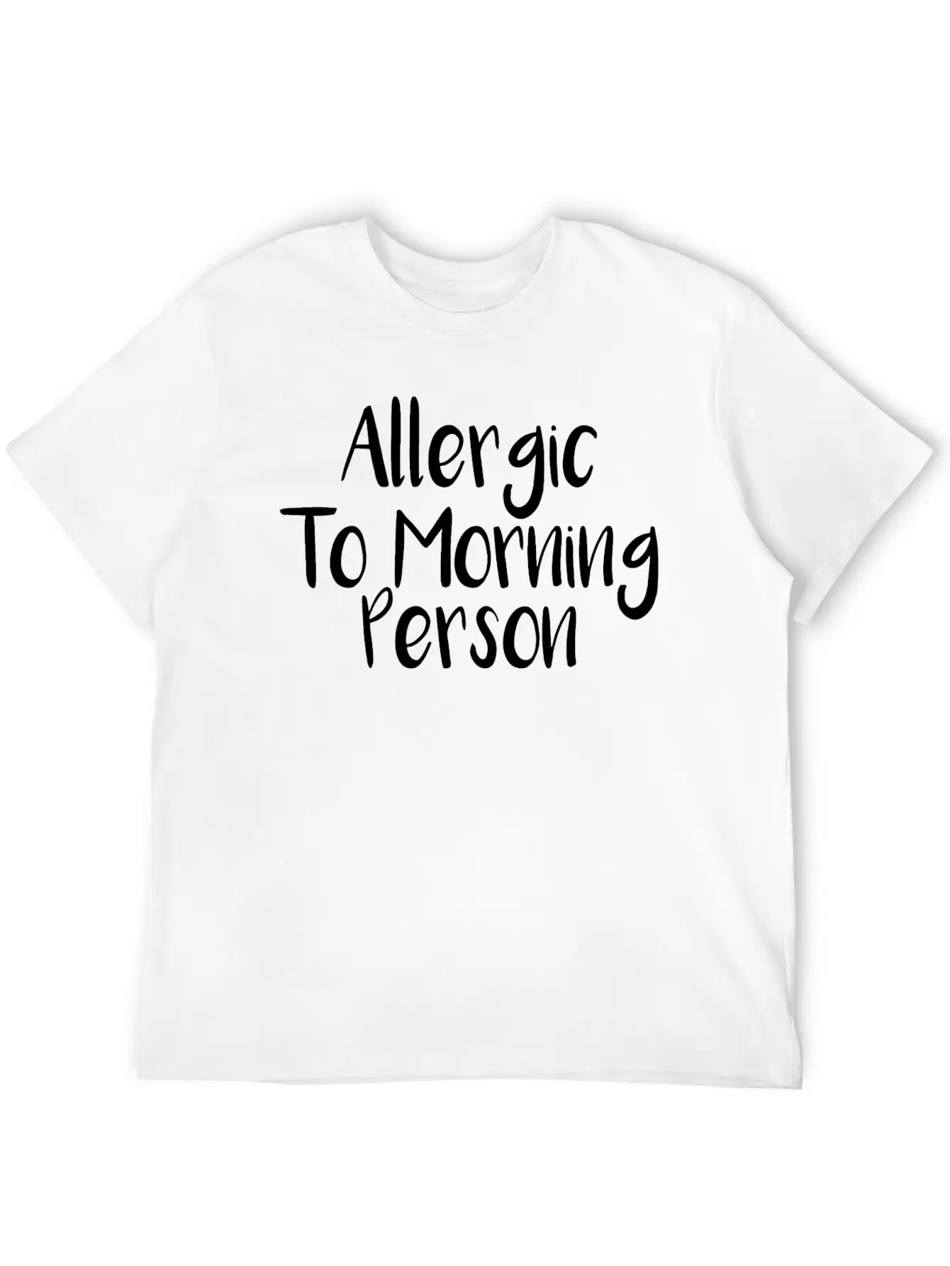 Allergic To Morning Person Breathable Graphic T-Shirt – Perfect For Casual Days