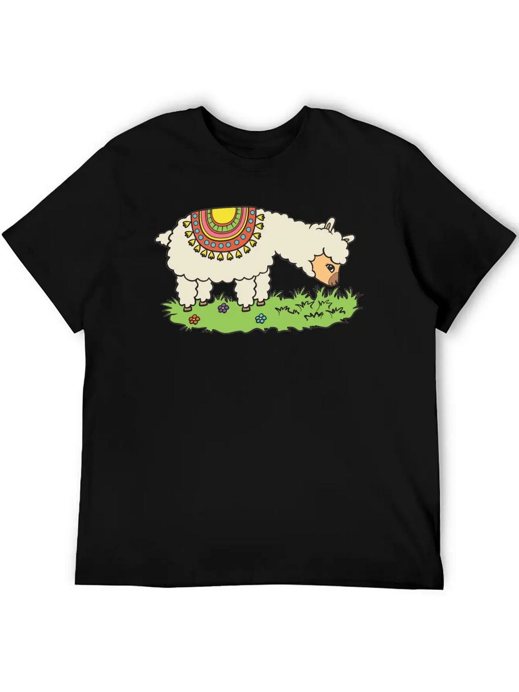 Alpaca Eats Grass On A Meadow Classic Fit Graphic Tee For Daily Comfort – Unisex Cotton Shirt