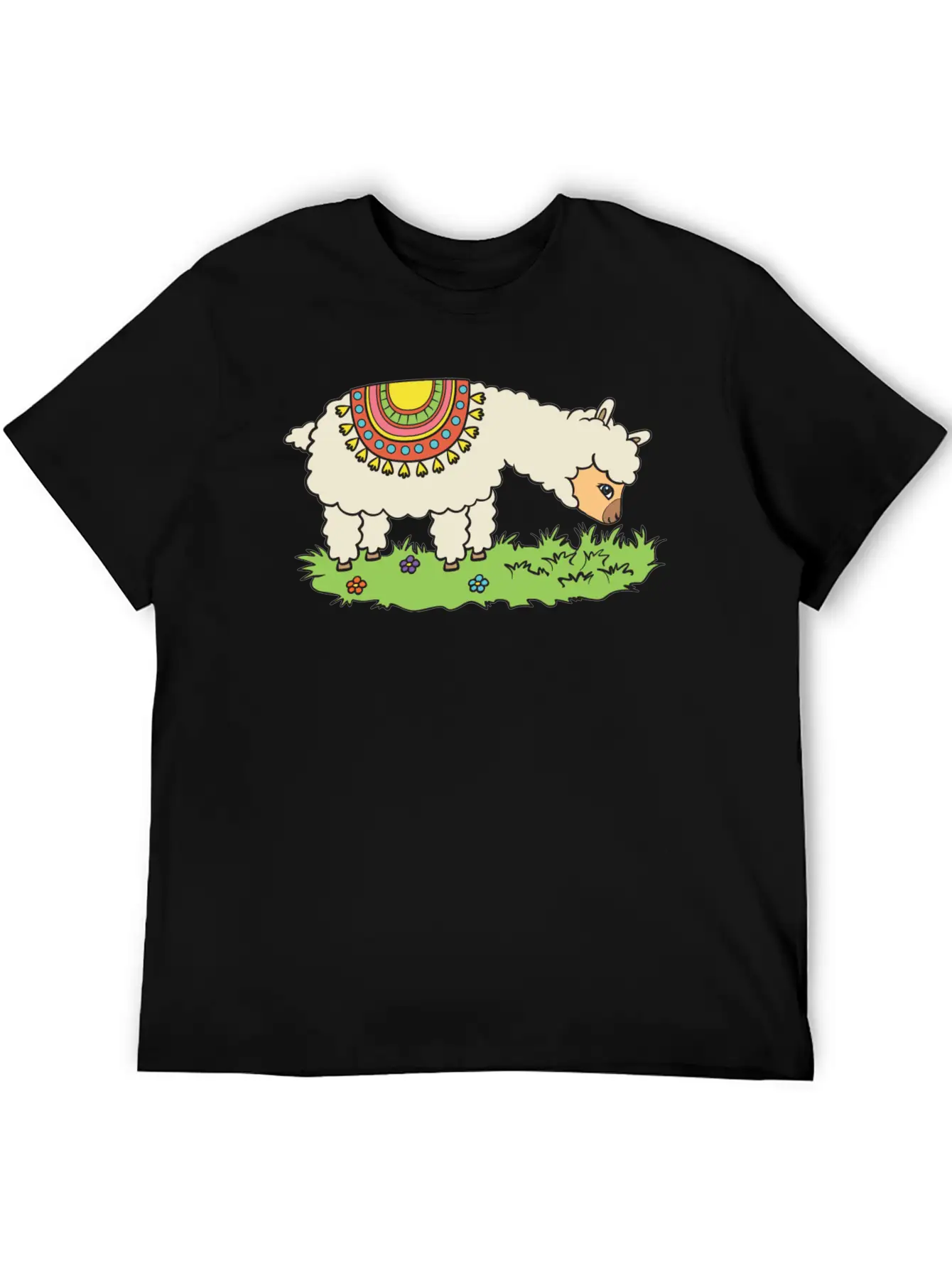 Alpaca Eats Grass On A Meadow Classic Fit Graphic Tee For Daily Comfort – Unisex Cotton Shirt