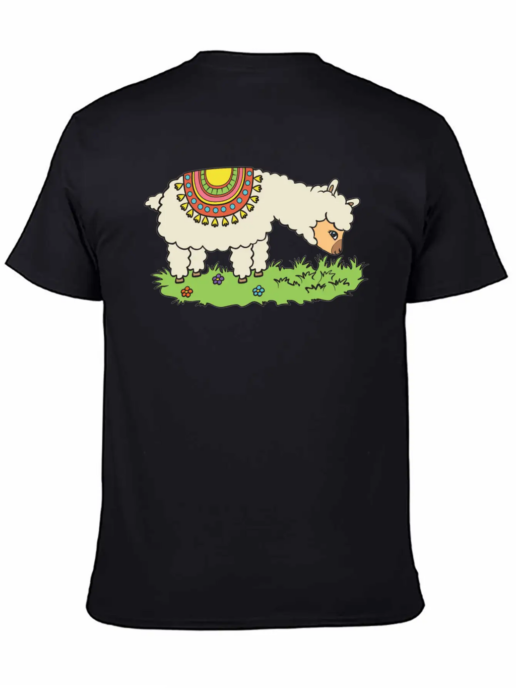 Alpaca Eats Grass On A Meadow Classic Fit Graphic Tee For Daily Comfort – Unisex Cotton Shirt
