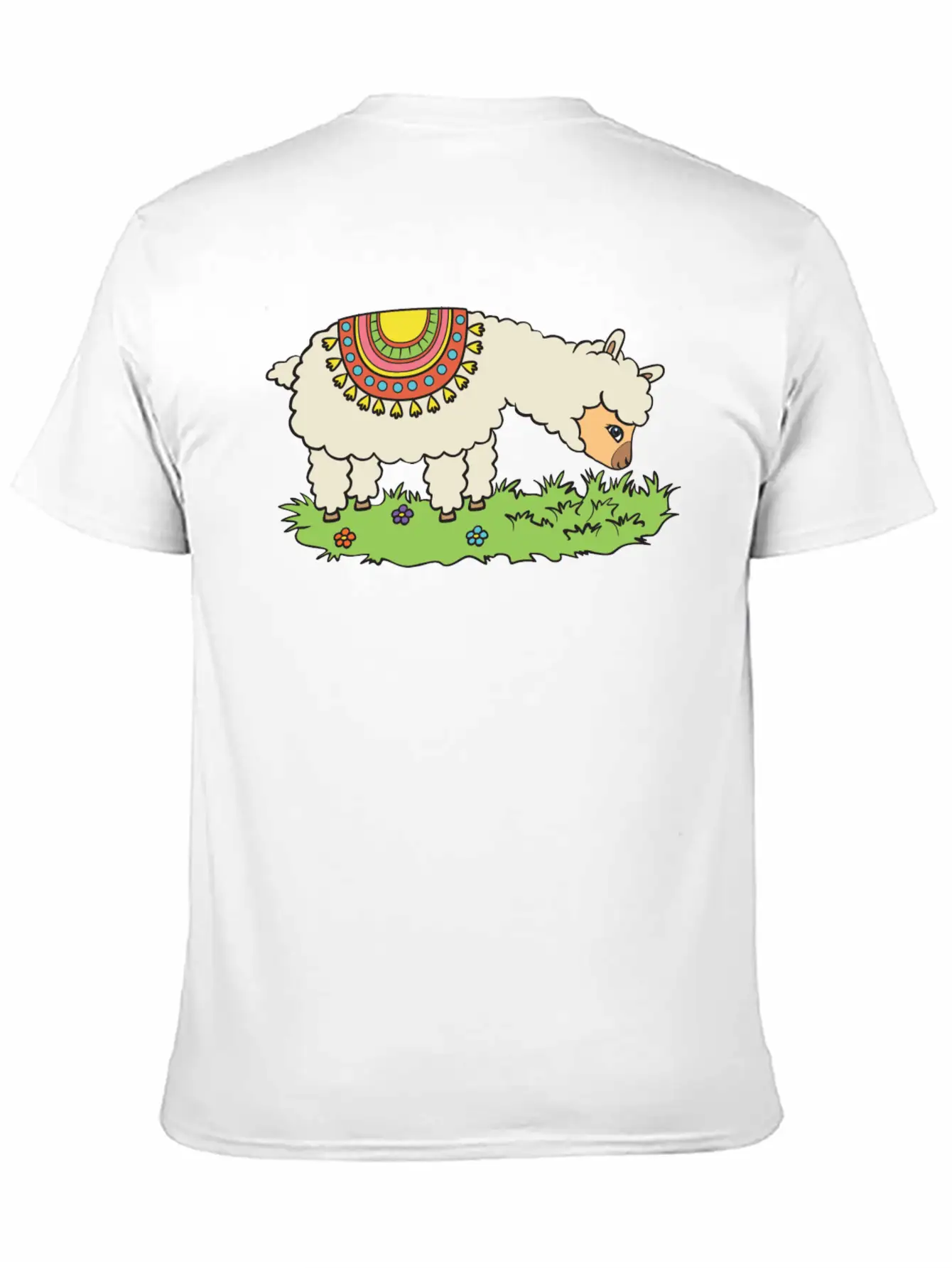 Alpaca Eats Grass On A Meadow Classic Fit Graphic Tee For Daily Comfort – Unisex Cotton Shirt